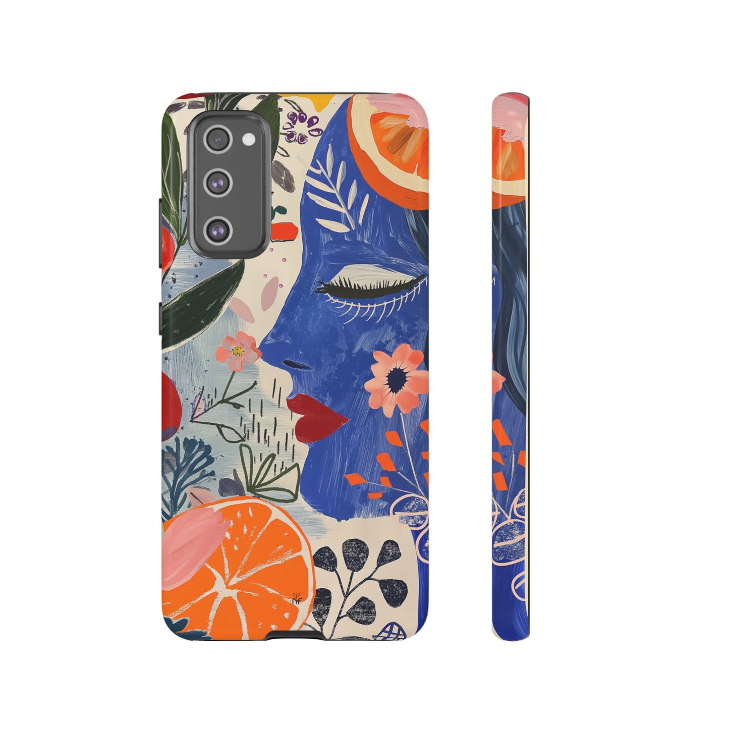 Vibrant Abstract Face & Floral Phone Case – Artistic Design for iPhone, Samsung, Google Pixel