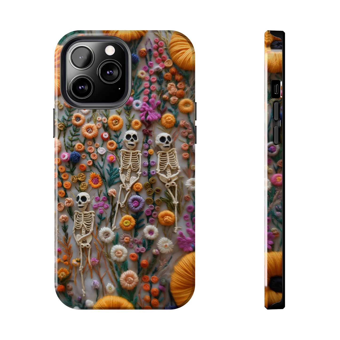 Vintage Skeletons in Floral Bloom Phone Case – Unique Artistic Design for iPhone, Samsung, Tough cases