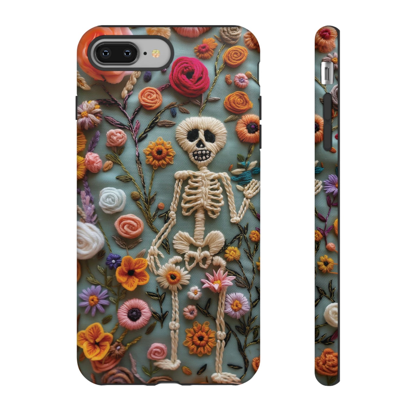 Gothic Floral Skeleton Phone Case – Unique Artistic Design for iPhone, Samsung, Google Pixel - NovaFlair