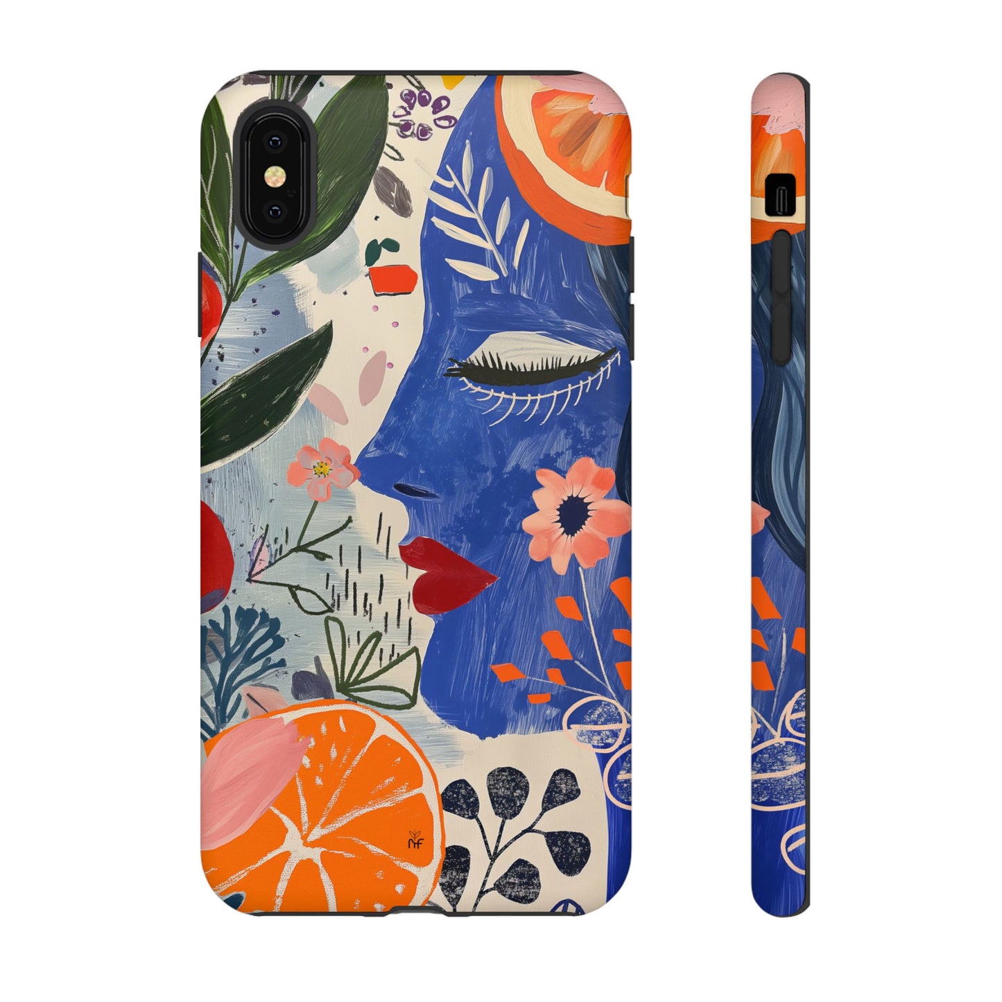 Vibrant Abstract Face & Floral Phone Case – Artistic Design for iPhone, Samsung, Google Pixel