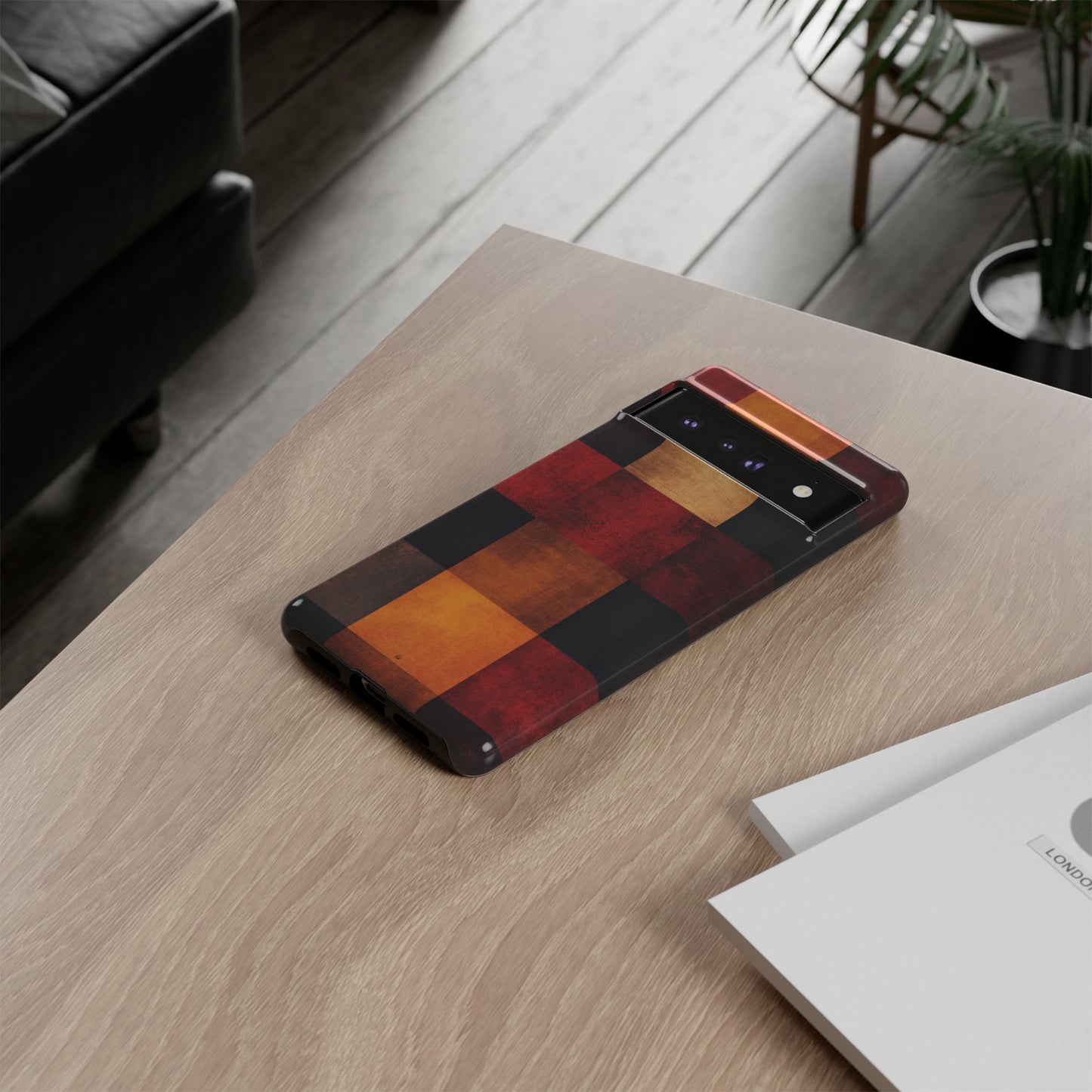 Rustic Plaid Pattern Phone Case – Cozy Fall Design for iPhone, Samsung, Google Pixel