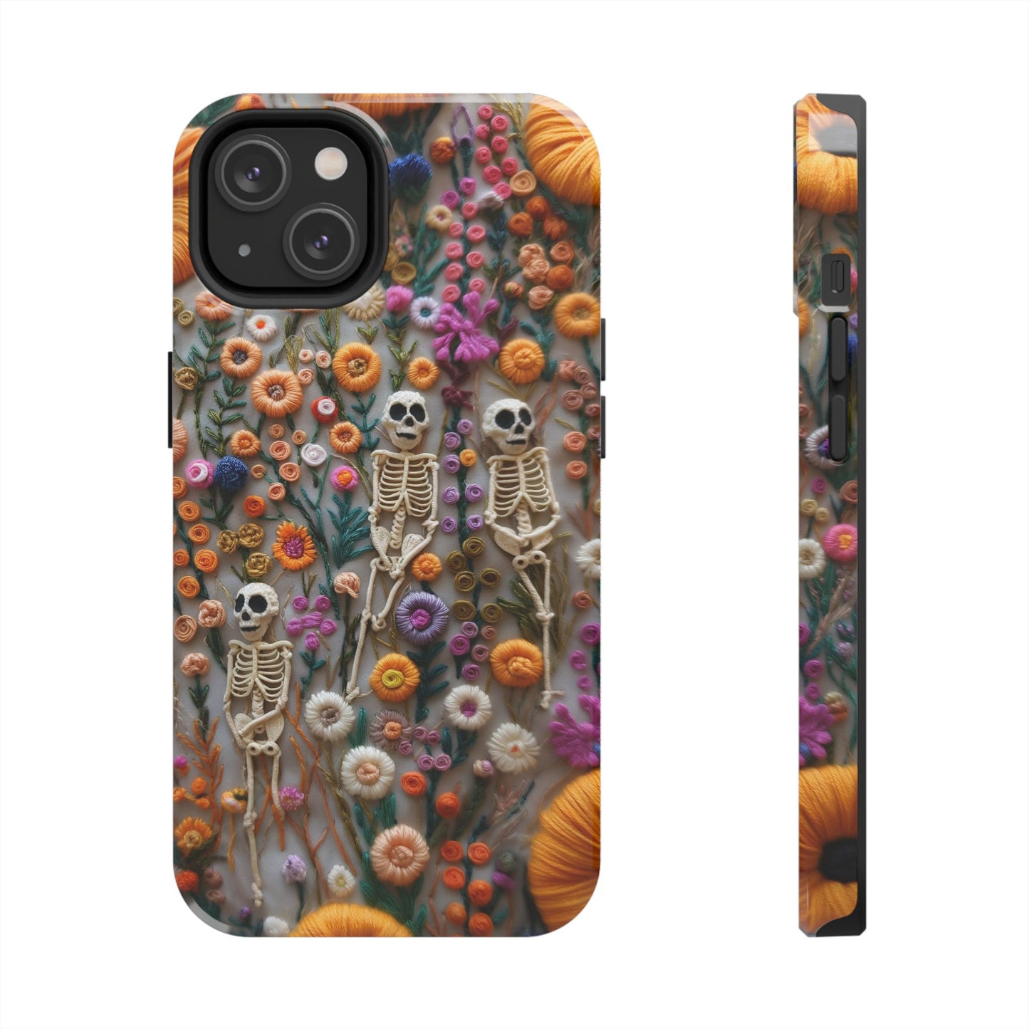 Vintage Skeletons in Floral Bloom Phone Case – Unique Artistic Design for iPhone, Samsung, Tough cases