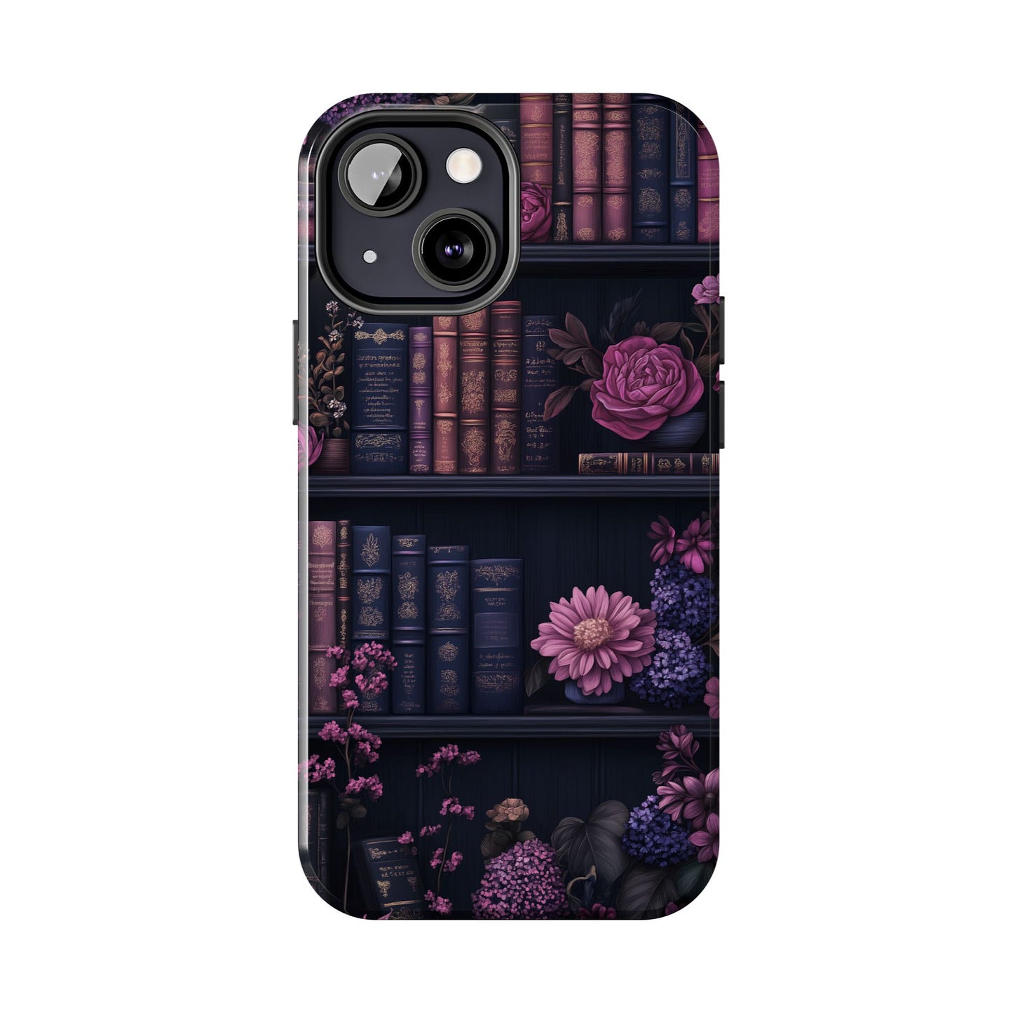 Goth dark academia books floral purple Phone