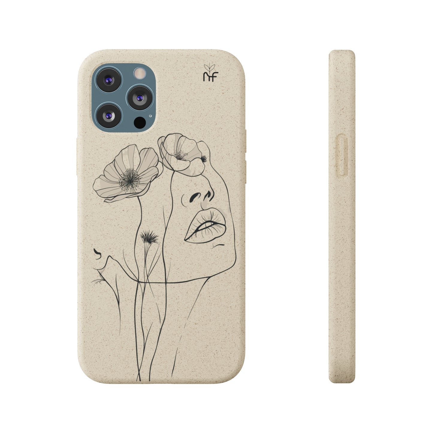 Minimalist Floral Line Art Biodegradable Phone Case – Elegant Eco-Friendly Design for iPhone, Samsung Tough Case - NovaFlair