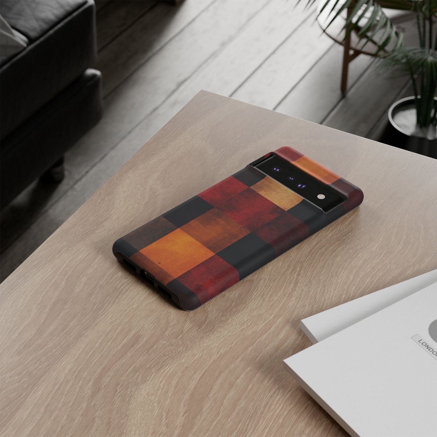 Rustic Plaid Pattern Phone Case – Cozy Fall Design for iPhone, Samsung, Google Pixel