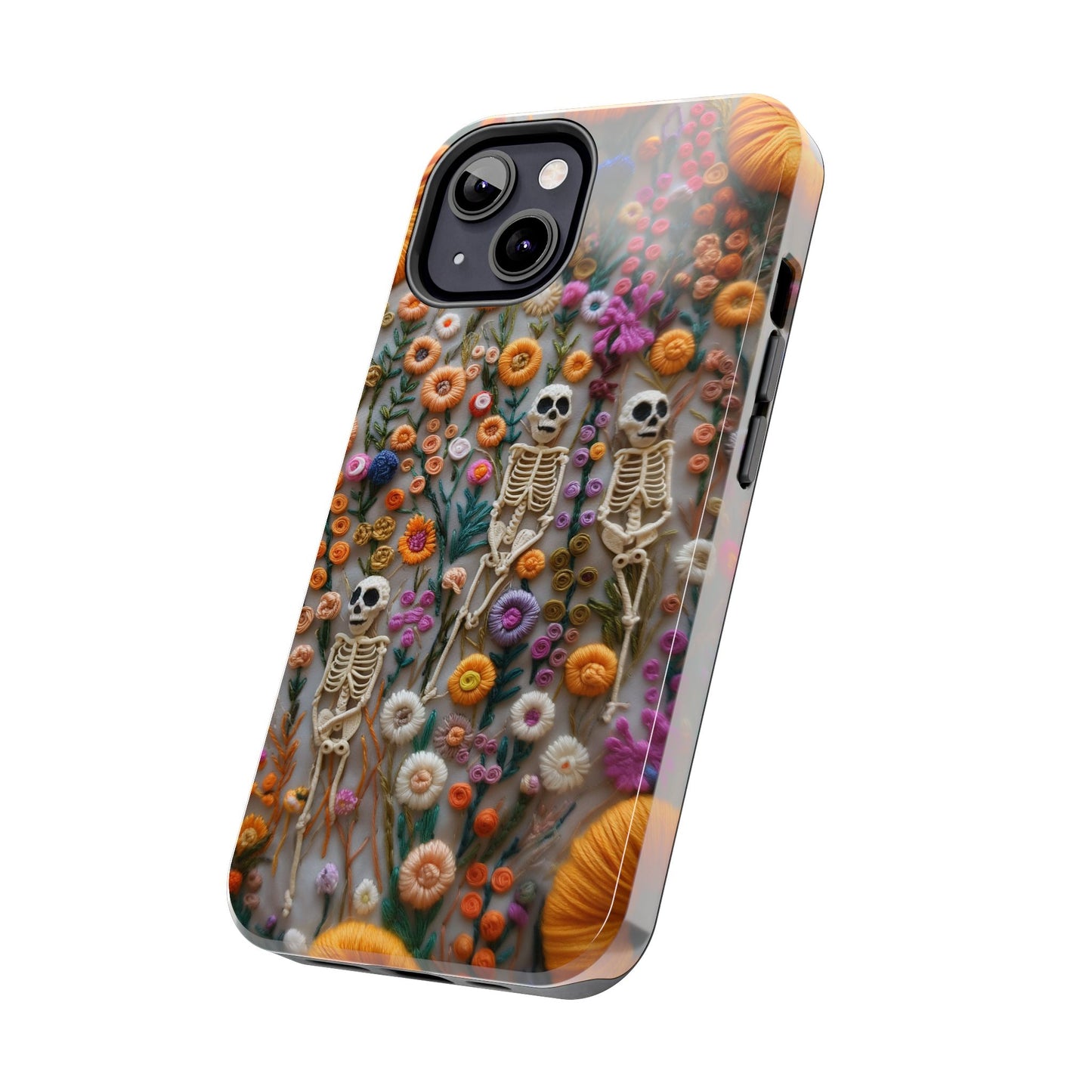 Vintage Skeletons in Floral Bloom Phone Case – Unique Artistic Design for iPhone, Samsung, Tough cases