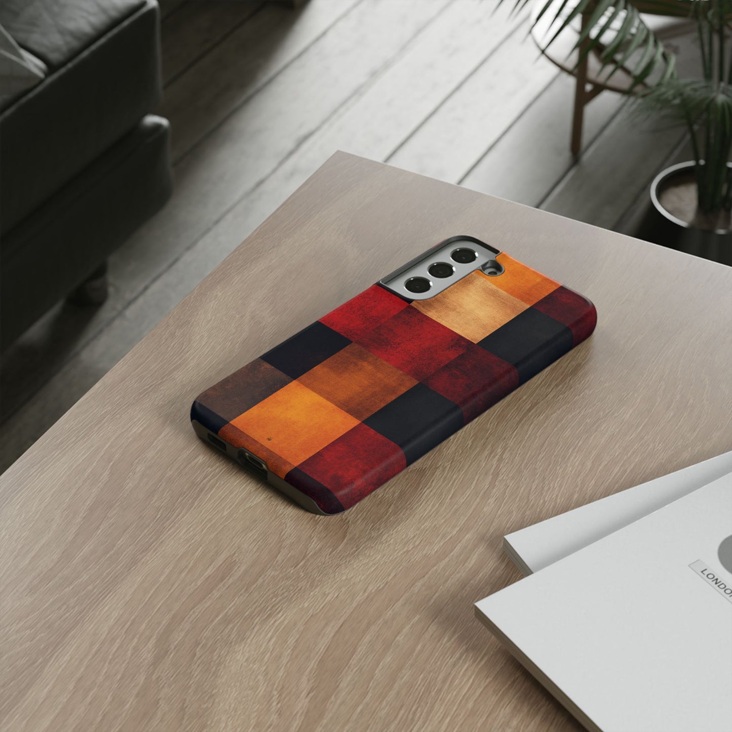 Rustic Plaid Pattern Phone Case – Cozy Fall Design for iPhone, Samsung, Google Pixel
