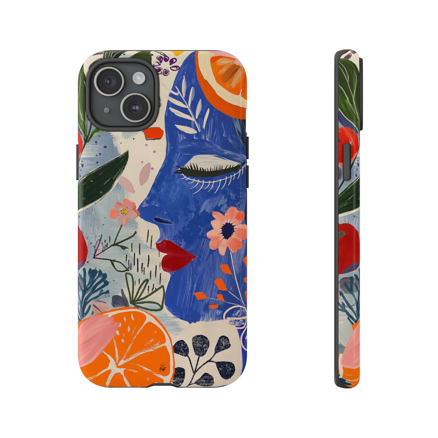 Vibrant Abstract Face & Floral Phone Case – Artistic Design for iPhone, Samsung, Google Pixel
