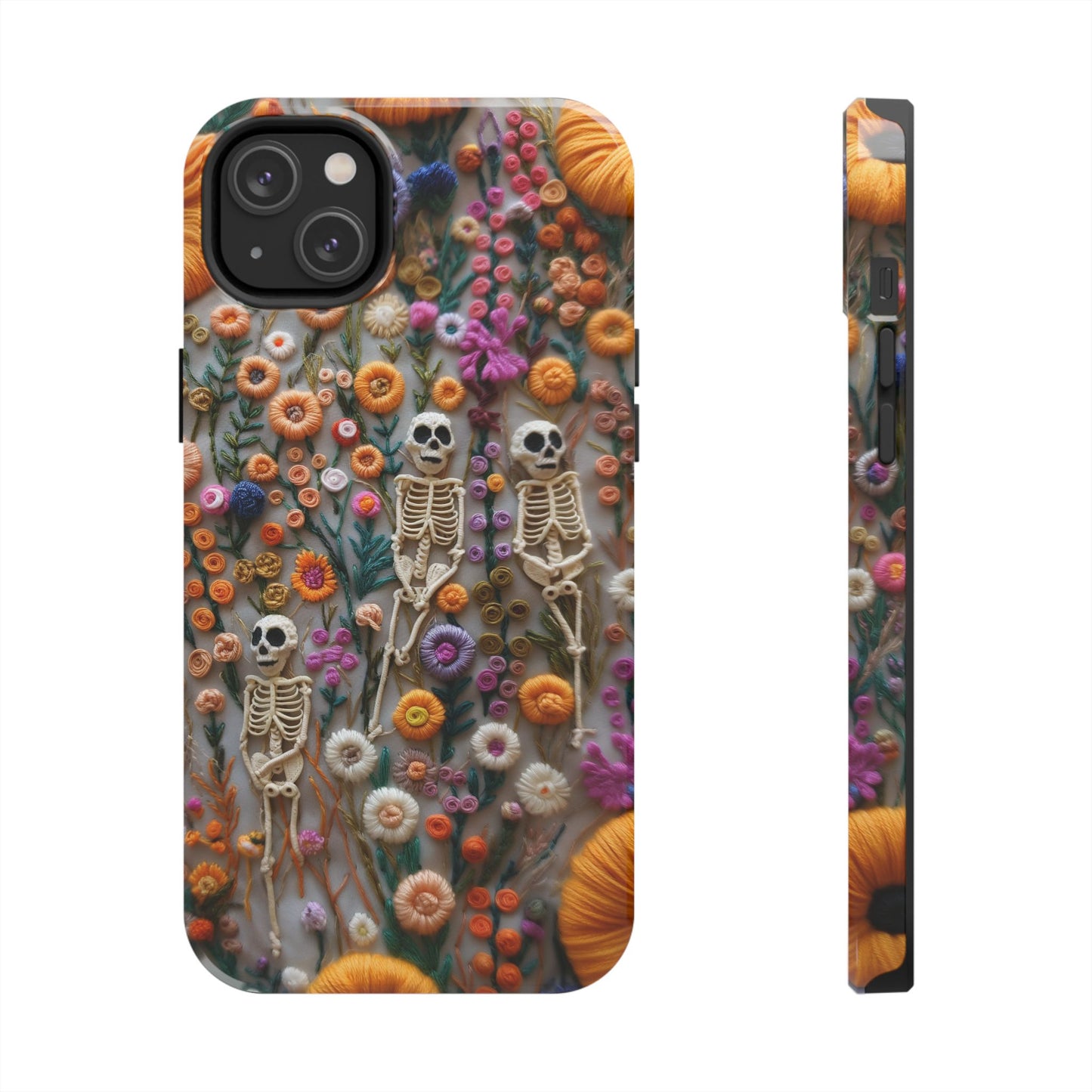 Vintage Skeletons in Floral Bloom Phone Case – Unique Artistic Design for iPhone, Samsung, Tough cases