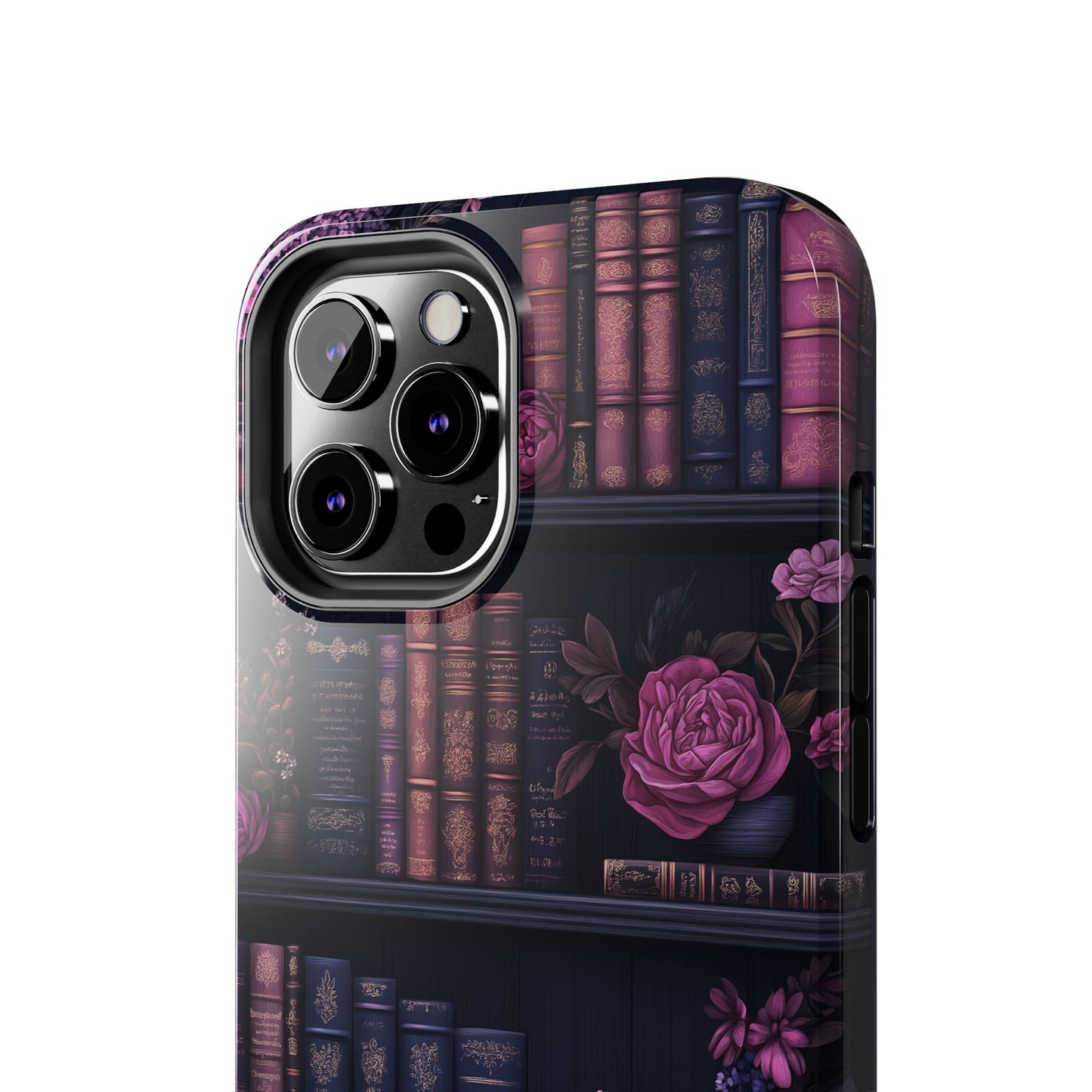 Goth dark academia books floral purple Phone