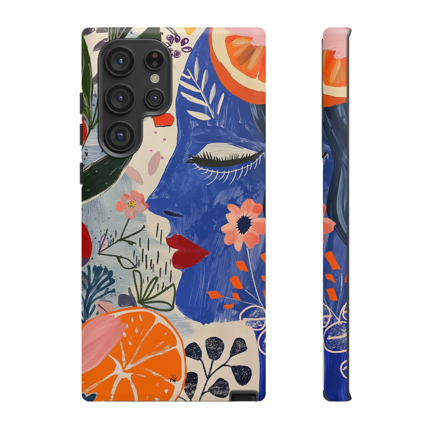 Vibrant Abstract Face & Floral Phone Case – Artistic Design for iPhone, Samsung, Google Pixel