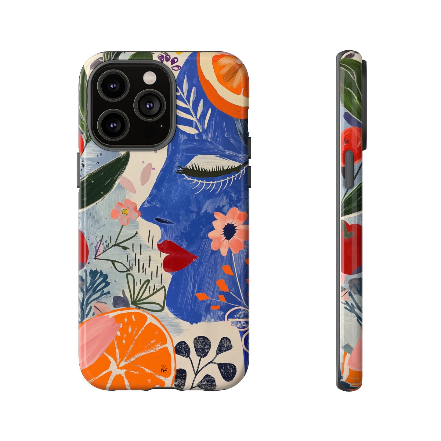 Vibrant Abstract Face & Floral Phone Case – Artistic Design for iPhone, Samsung, Google Pixel