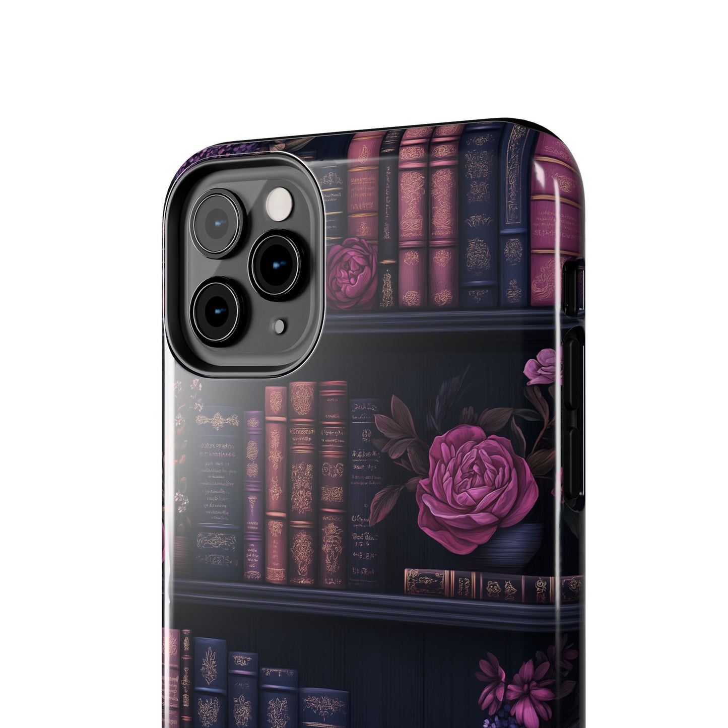 Goth dark academia books floral purple Phone