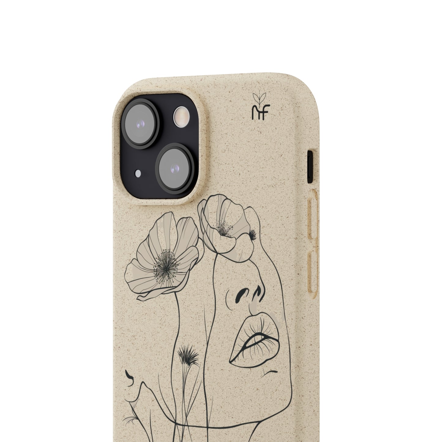 Minimalist Floral Line Art Biodegradable Phone Case – Elegant Eco-Friendly Design for iPhone, Samsung Tough Case