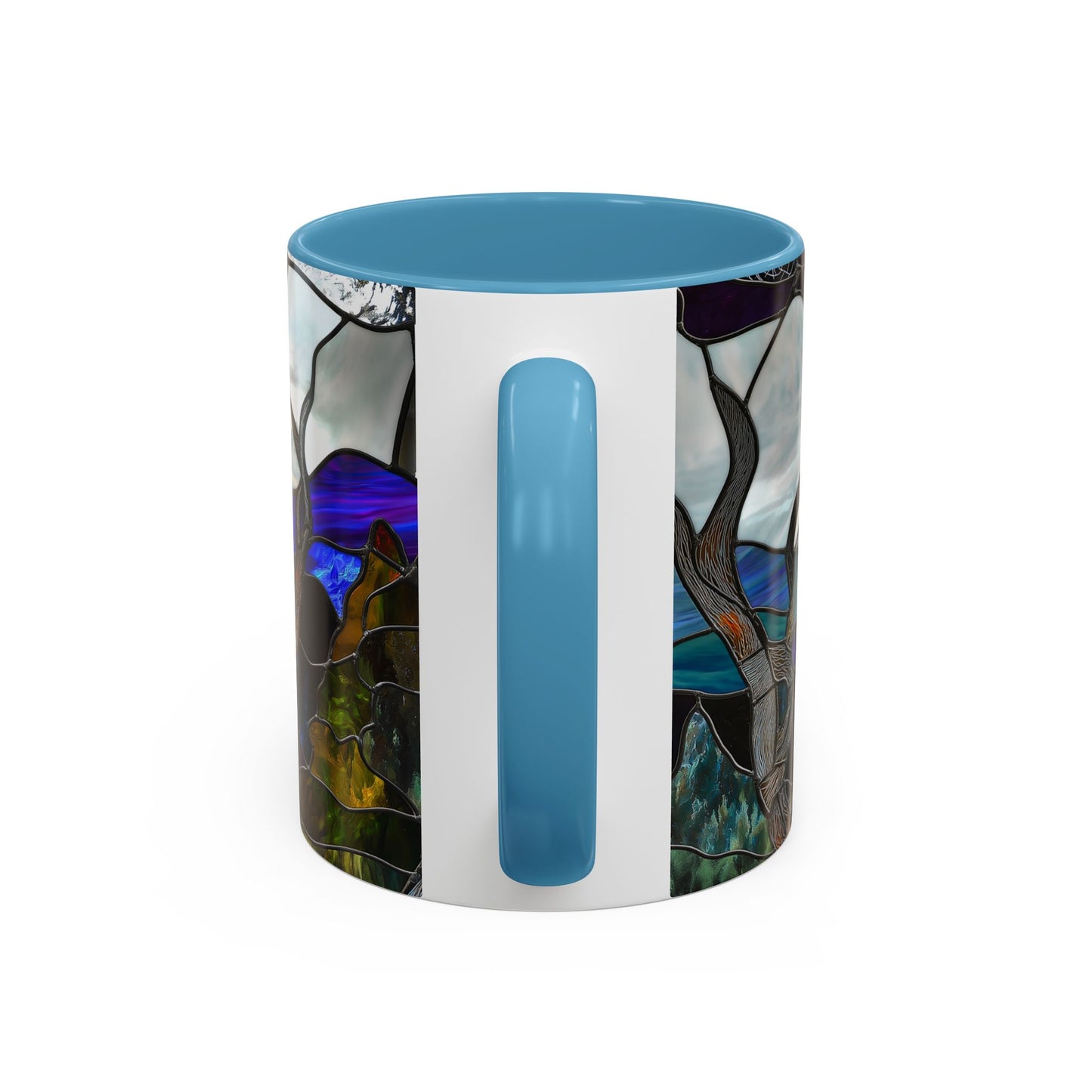 Stained Glass Mountains Mug Mountain Range Coffee Mug Outdoor Lover Gift Outdoor Designs Cup Adventure Mug Hiking Moutain Lover Gift 15oz