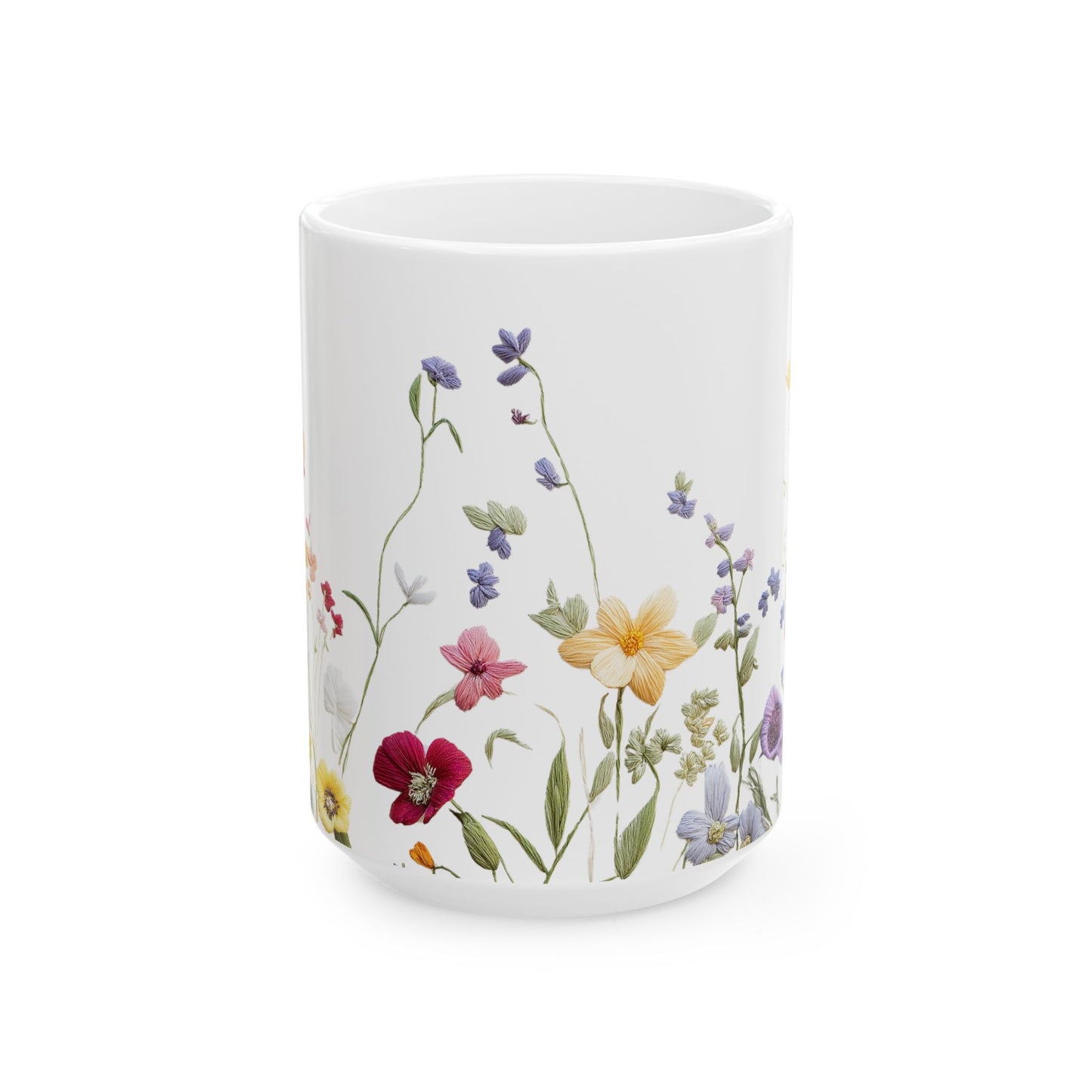 Floral Ceramic Coffee Mug - Elegant Flower Design for Nature Lovers, Gift for Her, Tea Lover's Mug, Home Decor, Mother's Day