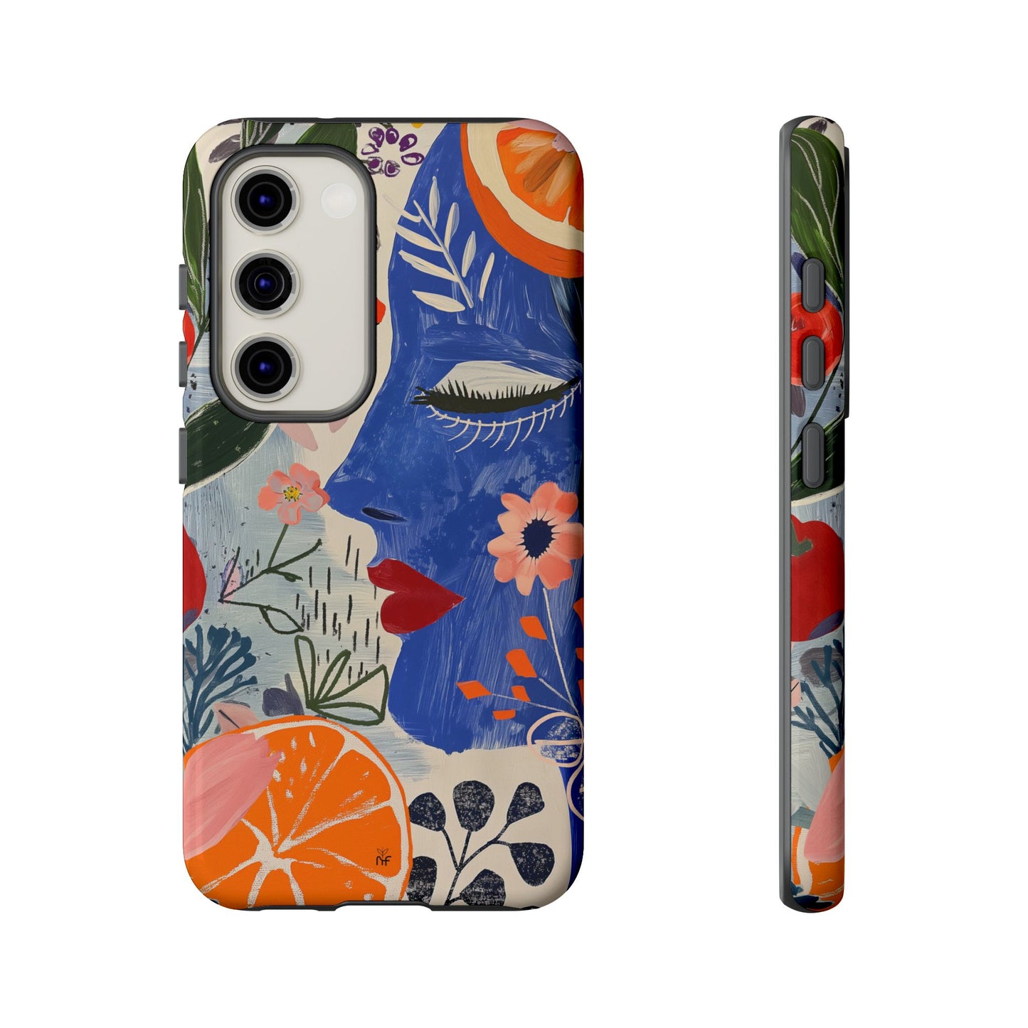 Vibrant Abstract Face & Floral Phone Case – Artistic Design for iPhone, Samsung, Google Pixel