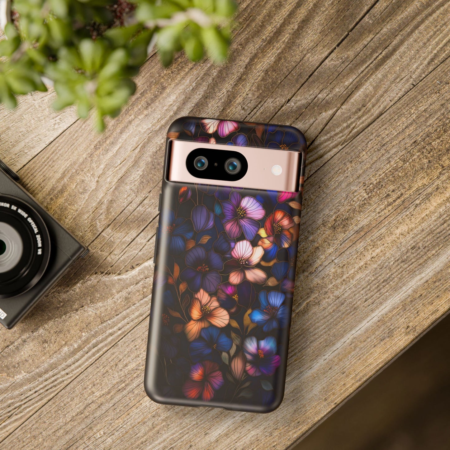 Midnight Floral Elegance Phone Case – Artistic Design for iPhone, Samsung, Google Pixel