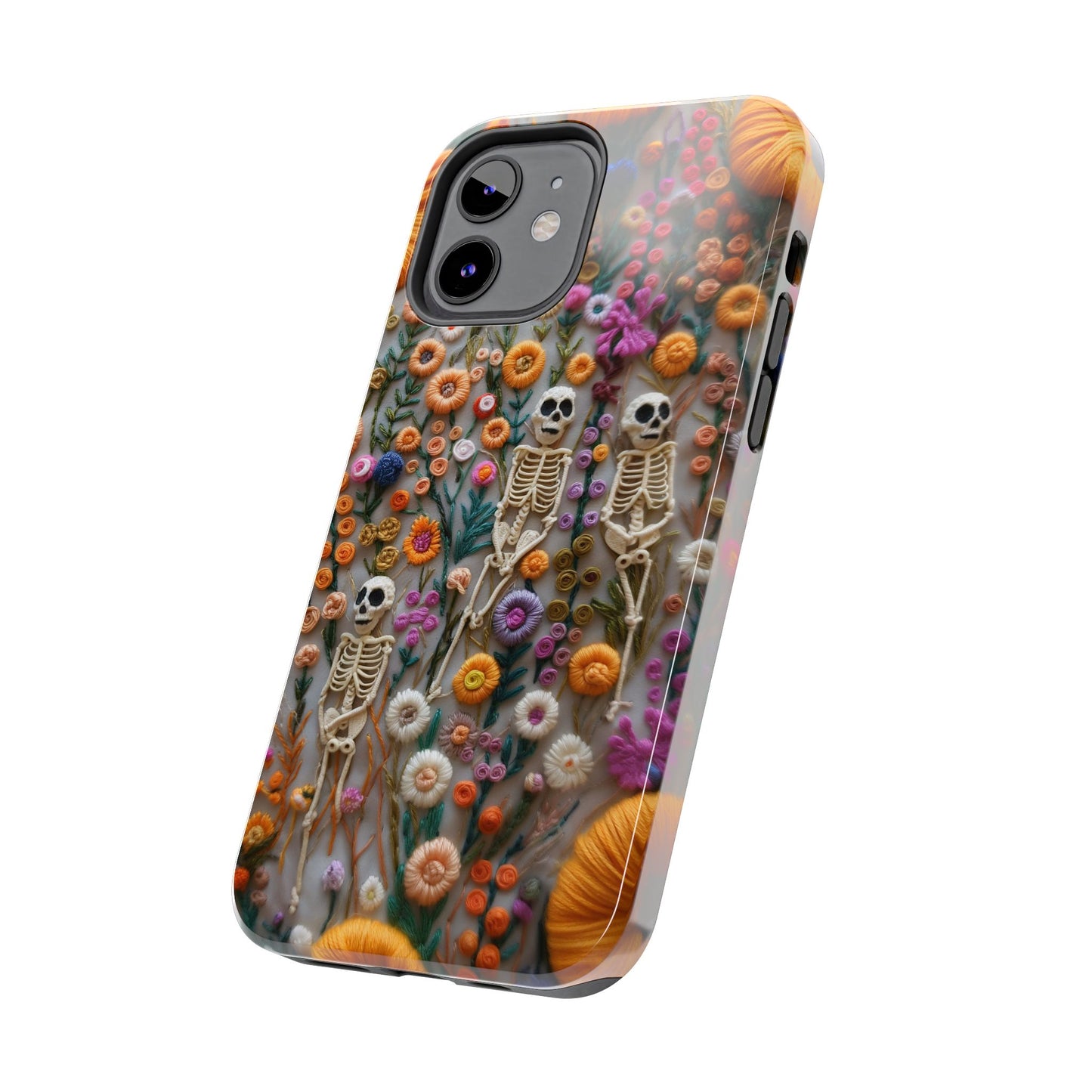 Vintage Skeletons in Floral Bloom Phone Case – Unique Artistic Design for iPhone, Samsung, Tough cases