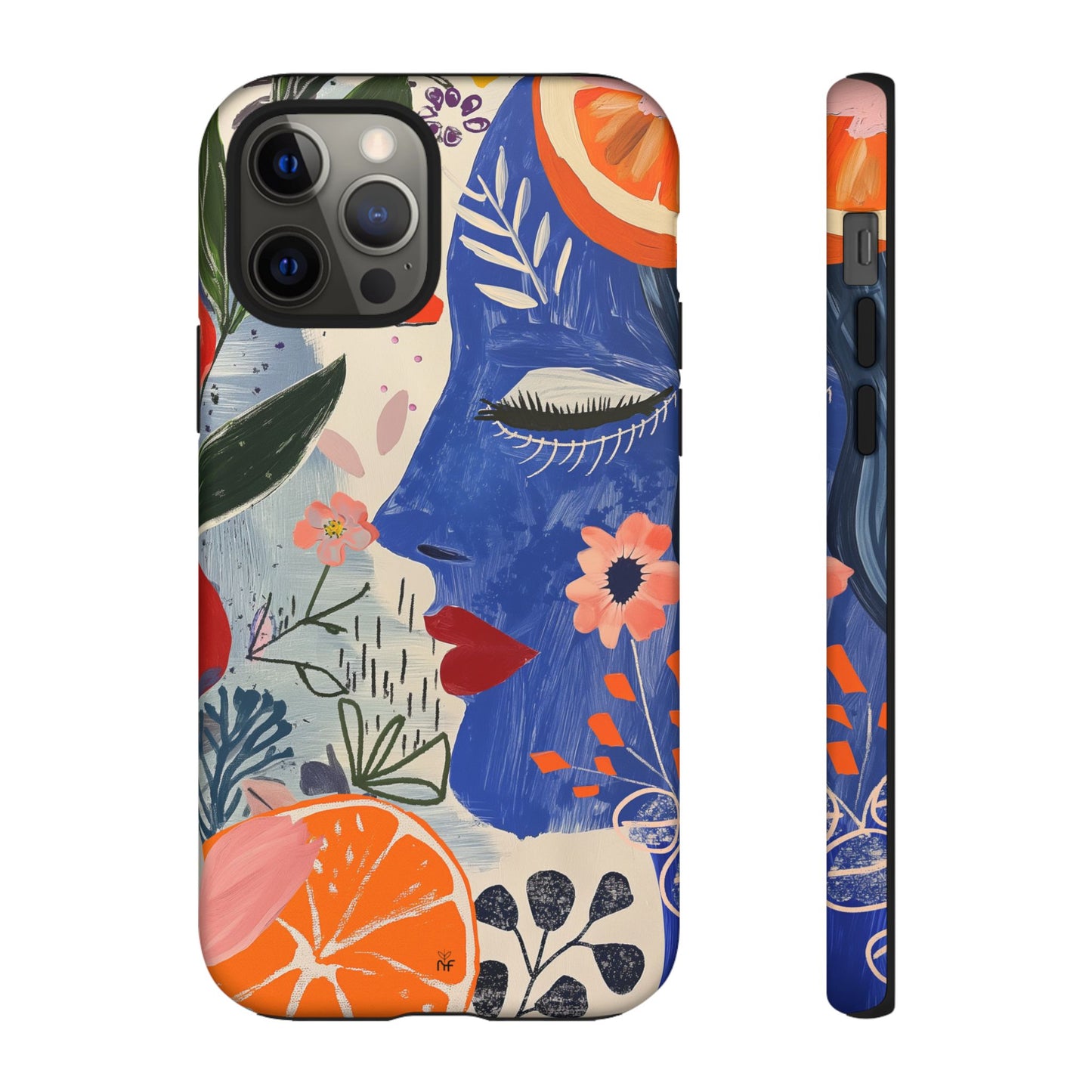 Vibrant Abstract Face & Floral Phone Case – Artistic Design for iPhone, Samsung, Google Pixel
