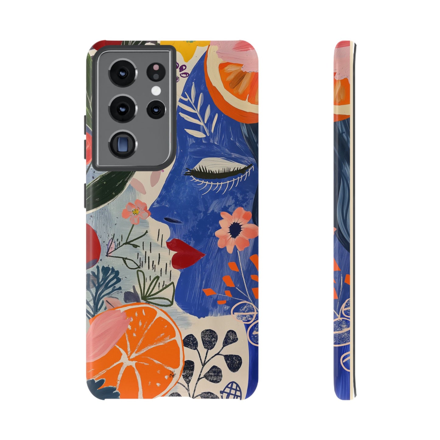 Vibrant Abstract Face & Floral Phone Case – Artistic Design for iPhone, Samsung, Google Pixel