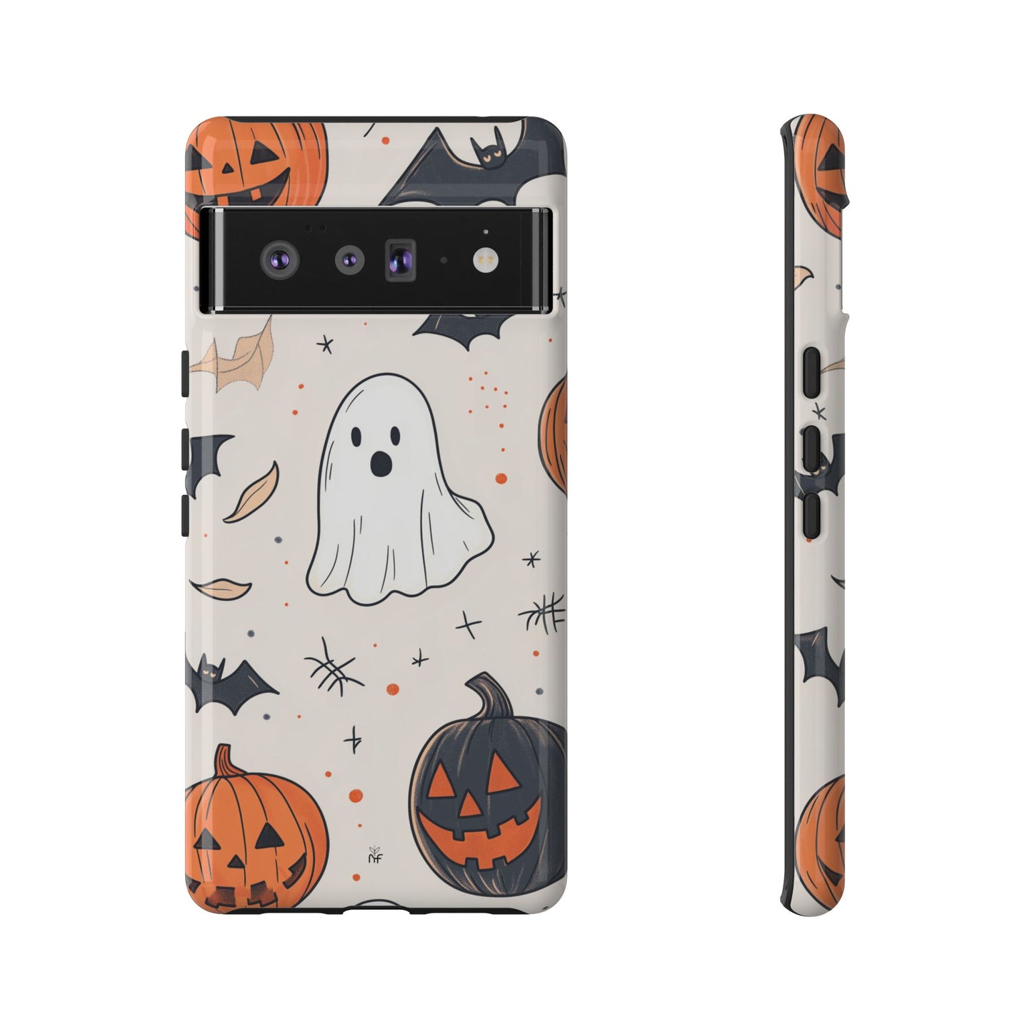 Cute Halloween Ghost & Pumpkin Phone Case – Festive Design for iPhone, Samsung, Google Pixel
