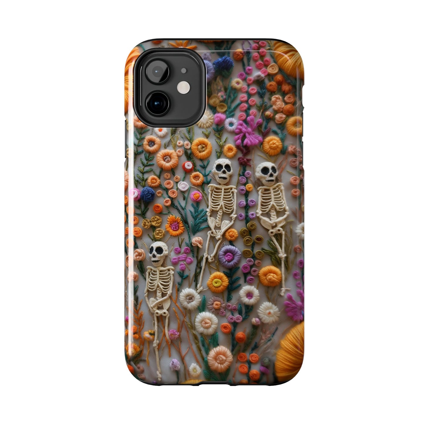 Vintage Skeletons in Floral Bloom Phone Case – Unique Artistic Design for iPhone, Samsung, Tough cases - NovaFlair