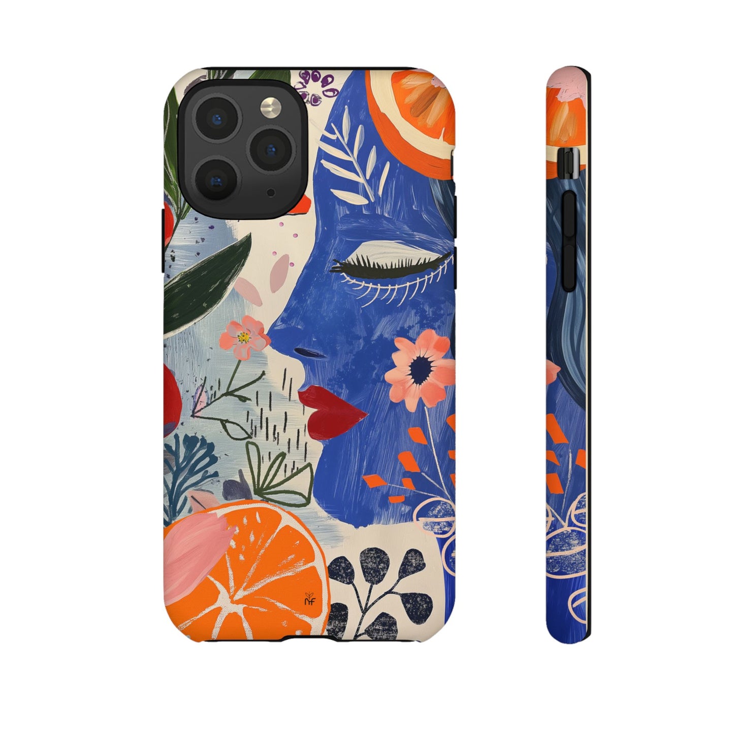 Vibrant Abstract Face & Floral Phone Case – Artistic Design for iPhone, Samsung, Google Pixel