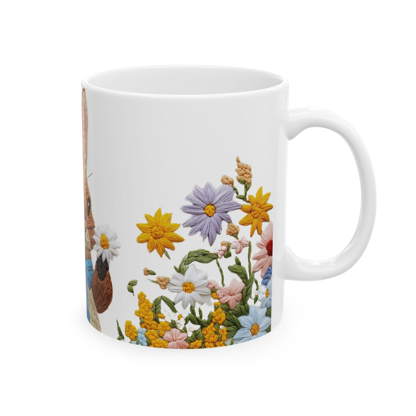 Embrace Spring with this Cute Bunny Ceramic Mug, Ideal Gift for Animal Enthusiasts, 11oz or 15oz Options