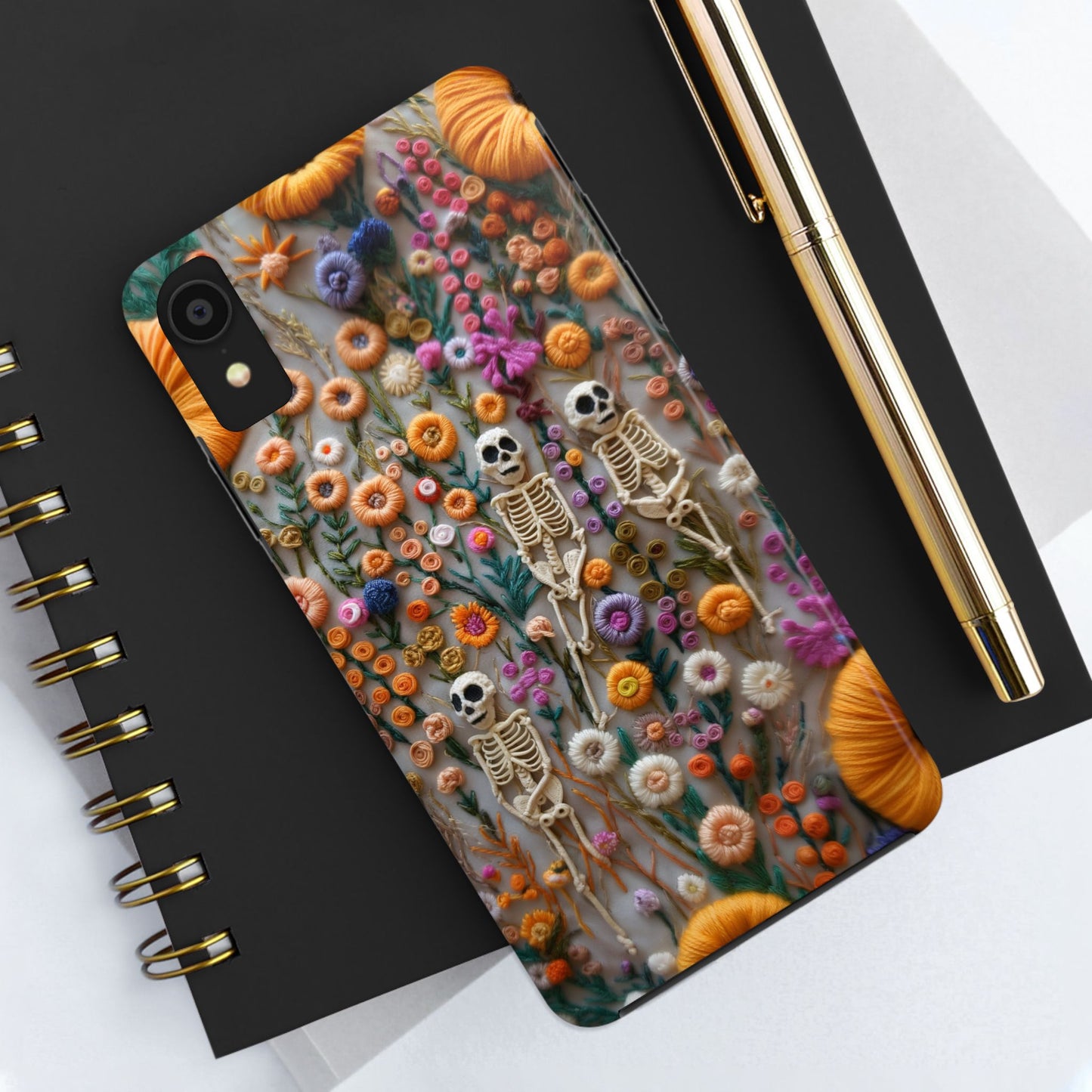 Vintage Skeletons in Floral Bloom Phone Case – Unique Artistic Design for iPhone, Samsung, Tough cases - NovaFlair