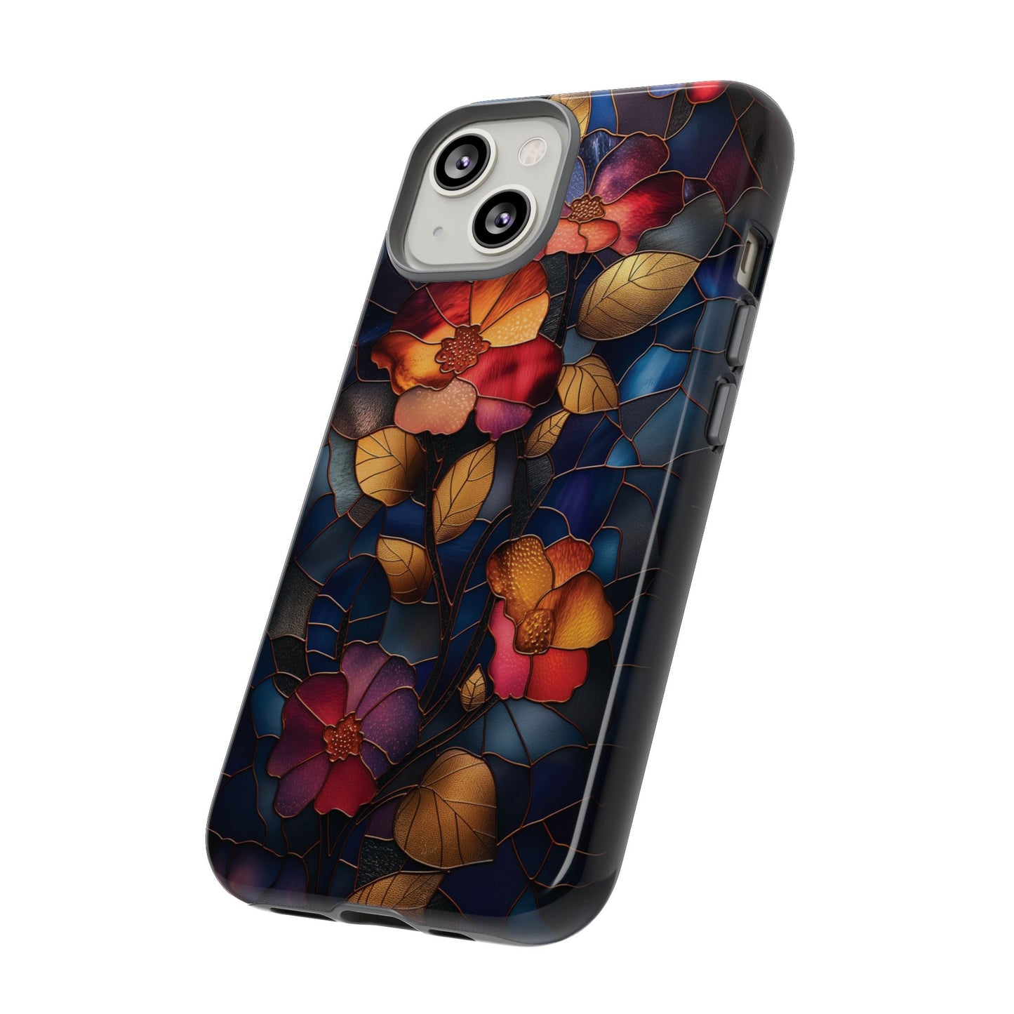 Elegant Stained Glass Floral Phone Case – Artistic Design for iPhone, Samsung, Google Pixel