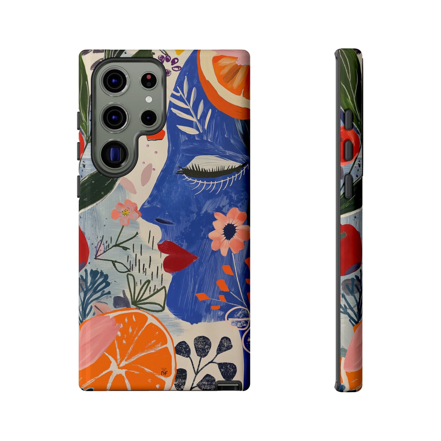 Vibrant Abstract Face & Floral Phone Case – Artistic Design for iPhone, Samsung, Google Pixel