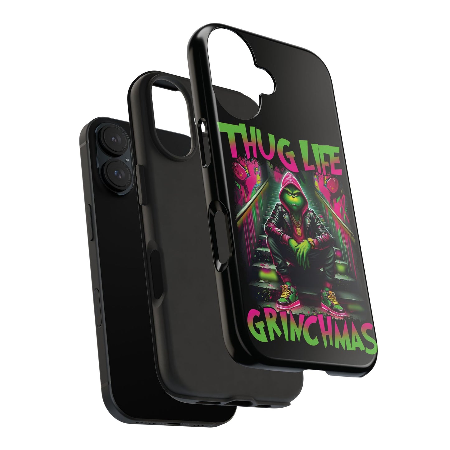 Thug Life Grinch Phone Case - Tough and Stylish Protection for Holiday Vibes