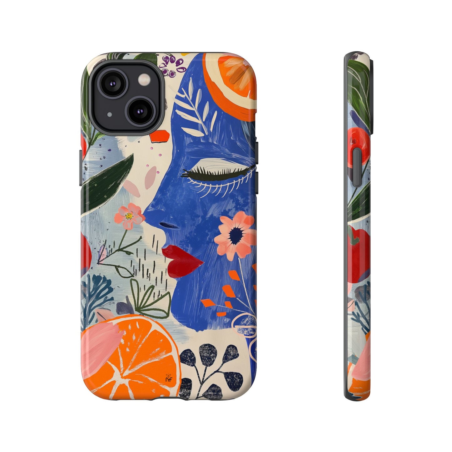 Vibrant Abstract Face & Floral Phone Case – Artistic Design for iPhone, Samsung, Google Pixel
