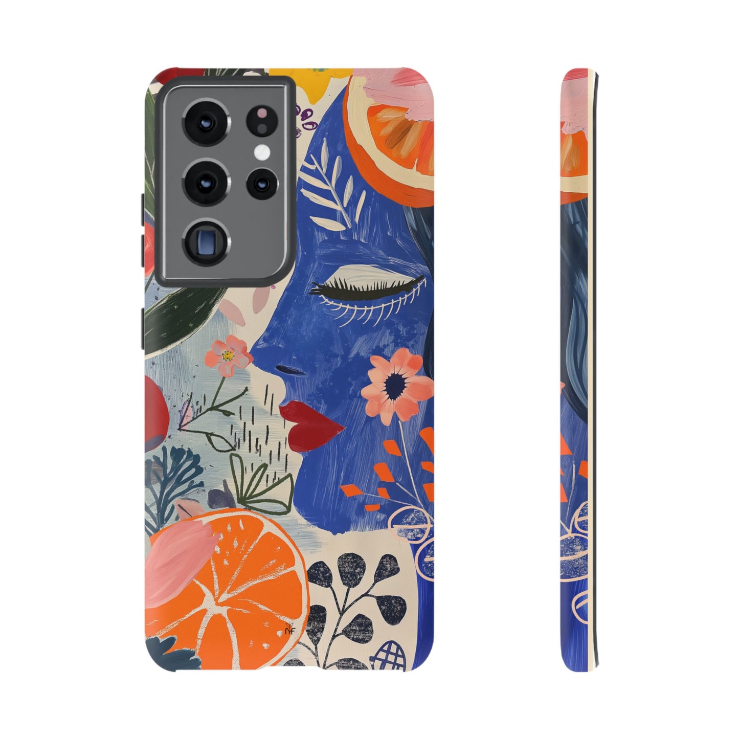 Vibrant Abstract Face & Floral Phone Case – Artistic Design for iPhone, Samsung, Google Pixel