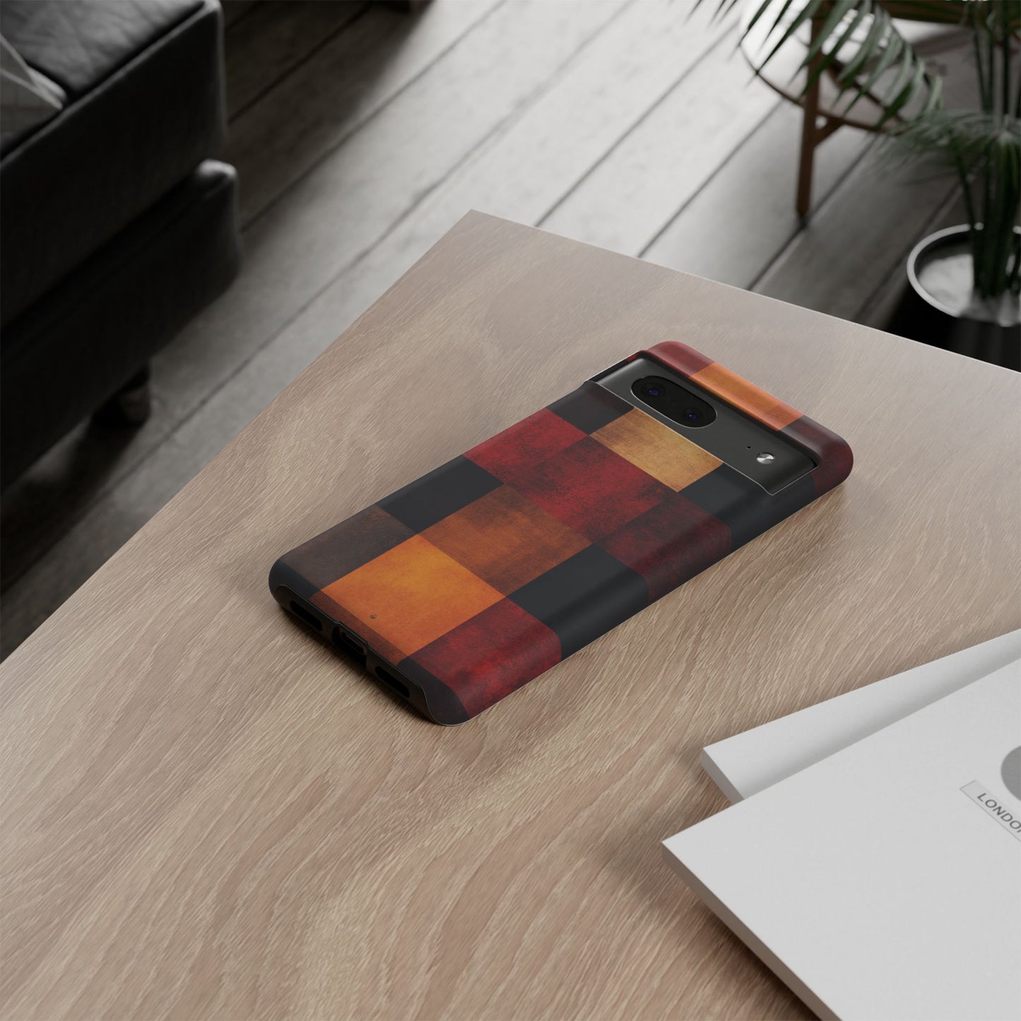 Rustic Plaid Pattern Phone Case – Cozy Fall Design for iPhone, Samsung, Google Pixel