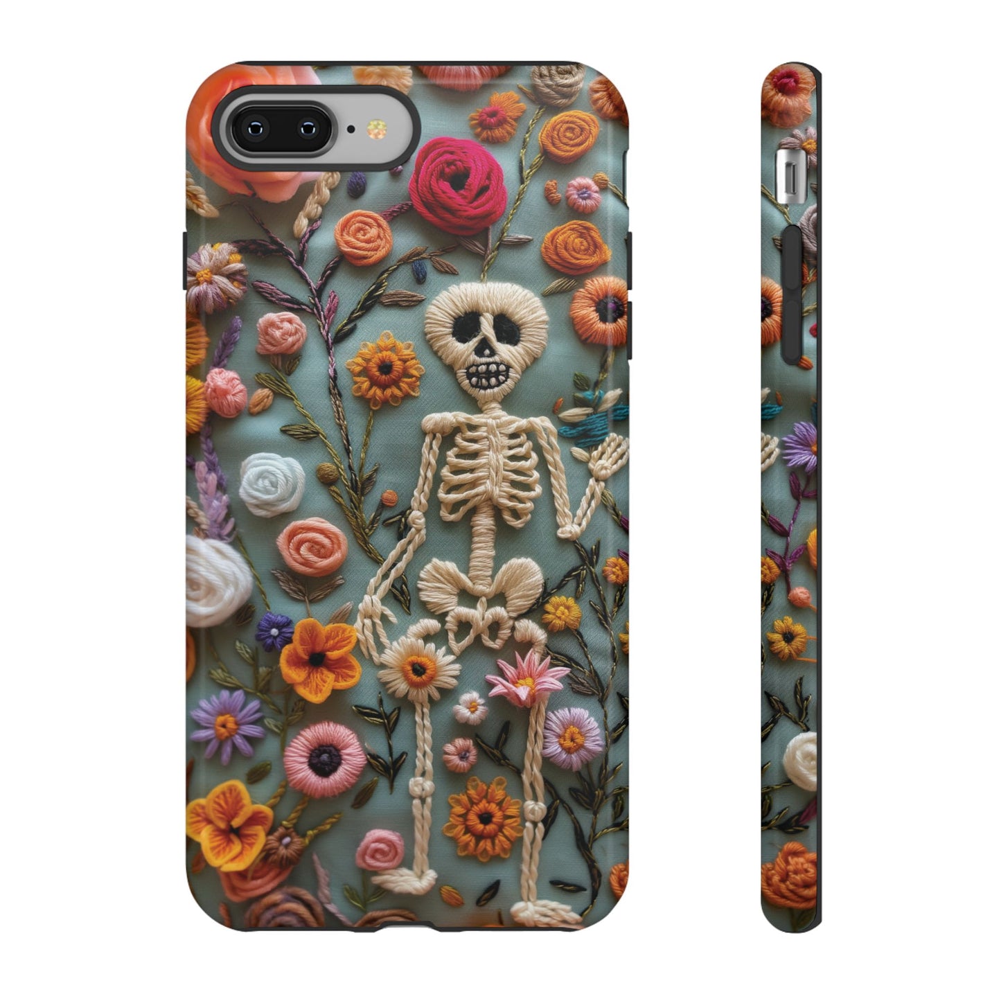 Gothic Floral Skeleton Phone Case – Unique Artistic Design for iPhone, Samsung, Google Pixel - NovaFlair