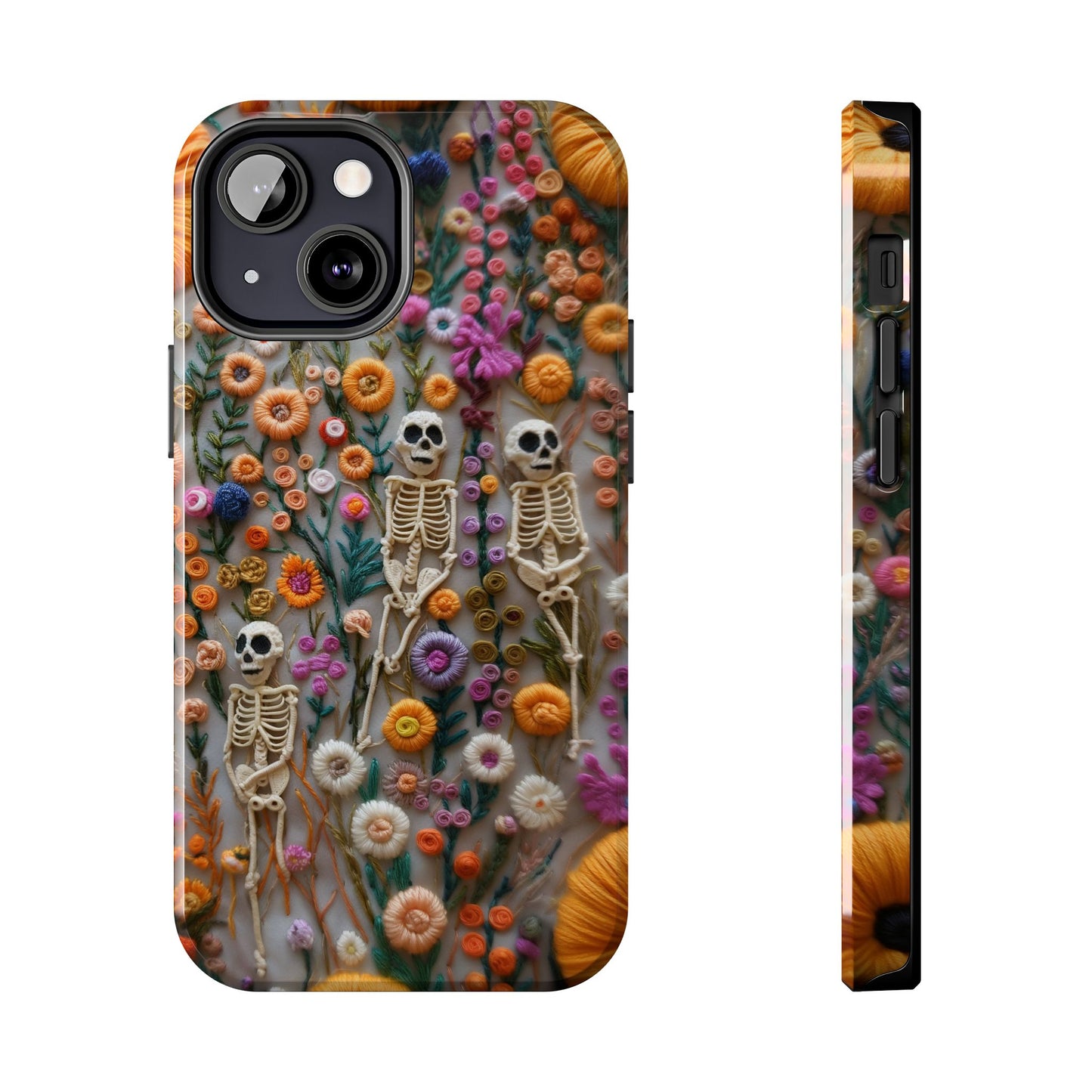 Vintage Skeletons in Floral Bloom Phone Case – Unique Artistic Design for iPhone, Samsung, Tough cases