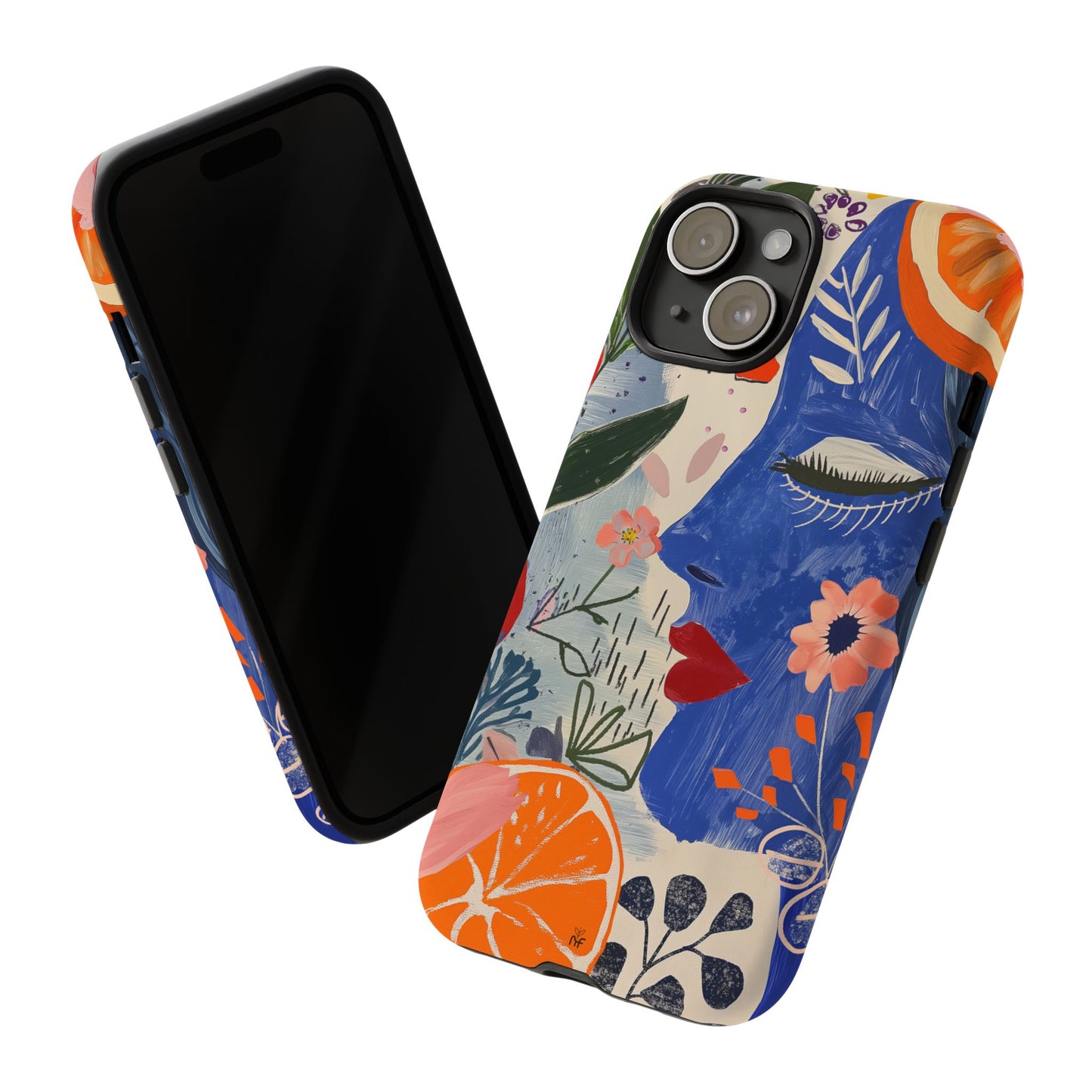 Vibrant Abstract Face & Floral Phone Case – Artistic Design for iPhone, Samsung, Google Pixel