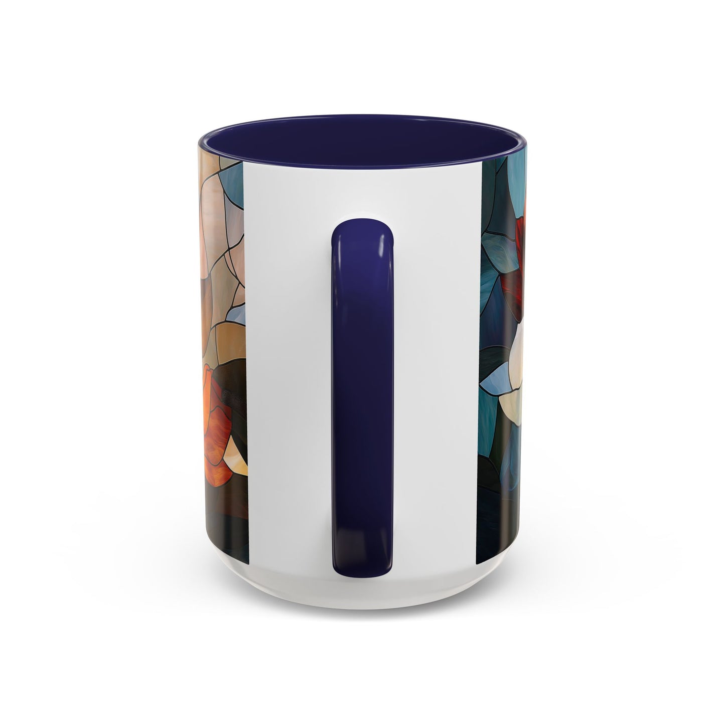 Stained Glass Floral Coffee Mug, Floral Art Drinkware, Gift for Flower Lovers, Home Decor, Mother's Day Present