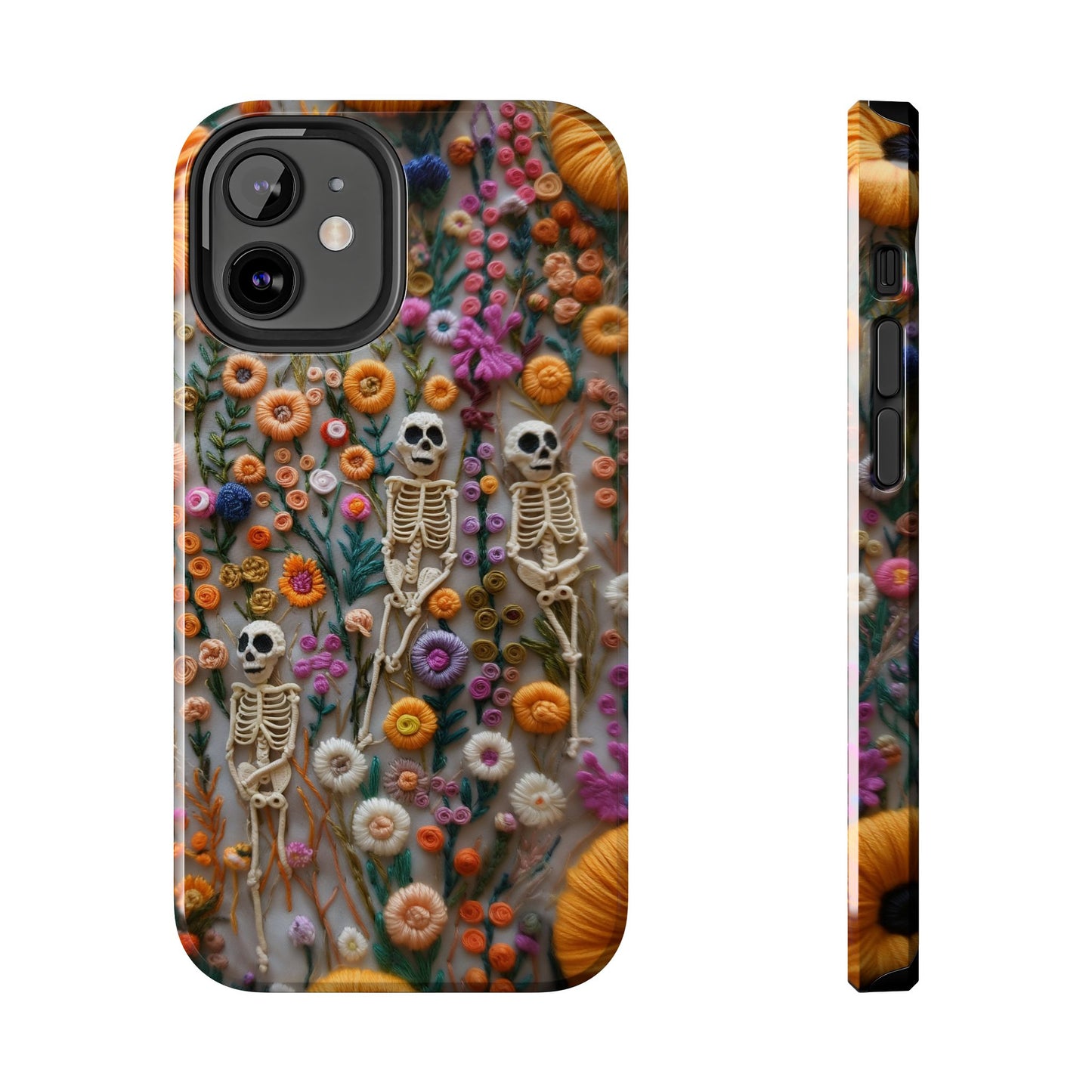 Vintage Skeletons in Floral Bloom Phone Case – Unique Artistic Design for iPhone, Samsung, Tough cases