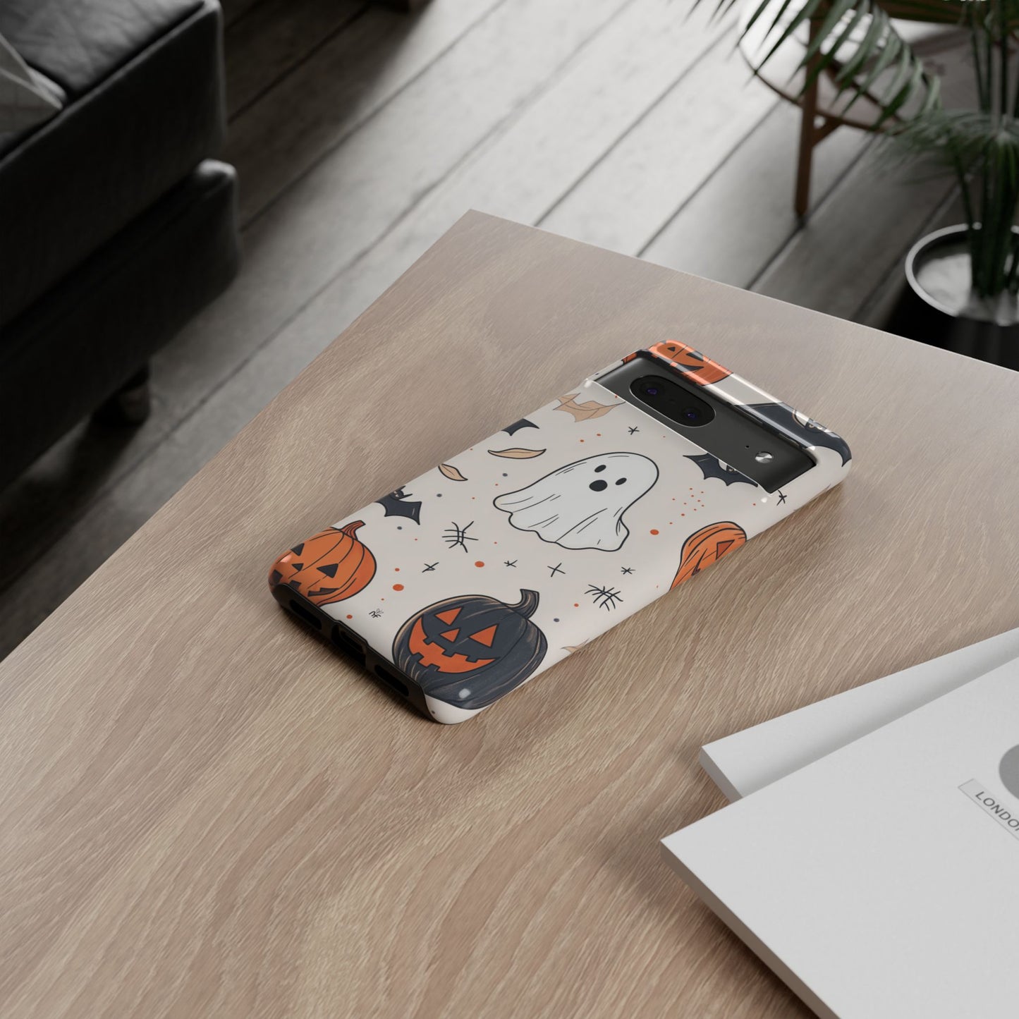 Cute Halloween Ghost & Pumpkin Phone Case – Festive Design for iPhone, Samsung, Google Pixel