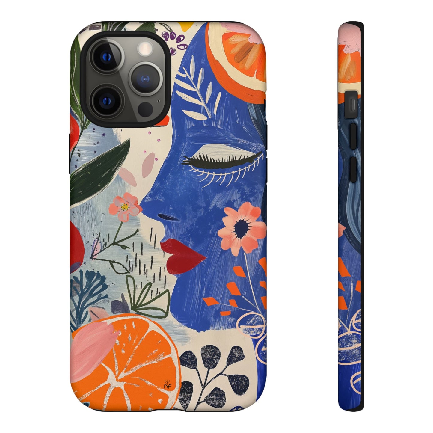Vibrant Abstract Face & Floral Phone Case – Artistic Design for iPhone, Samsung, Google Pixel