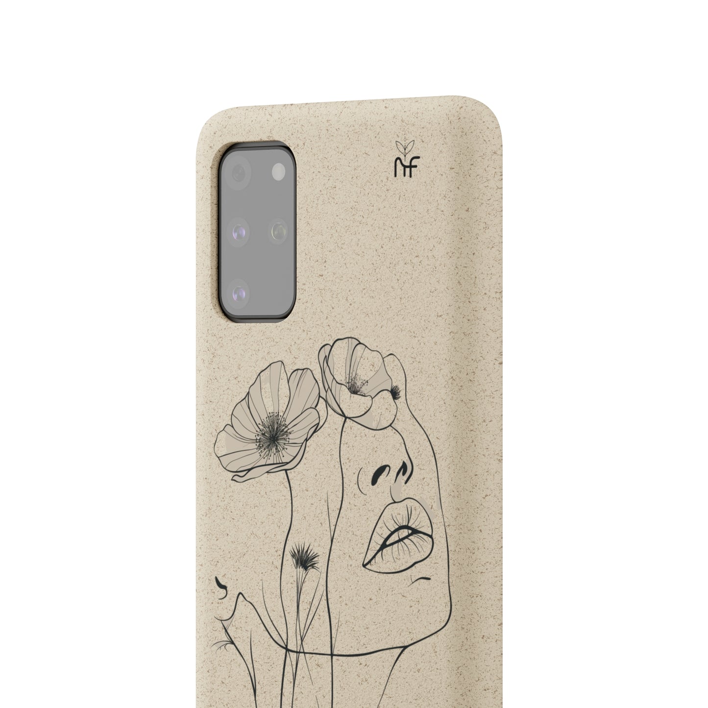 Minimalist Floral Line Art Biodegradable Phone Case – Elegant Eco-Friendly Design for iPhone, Samsung Tough Case