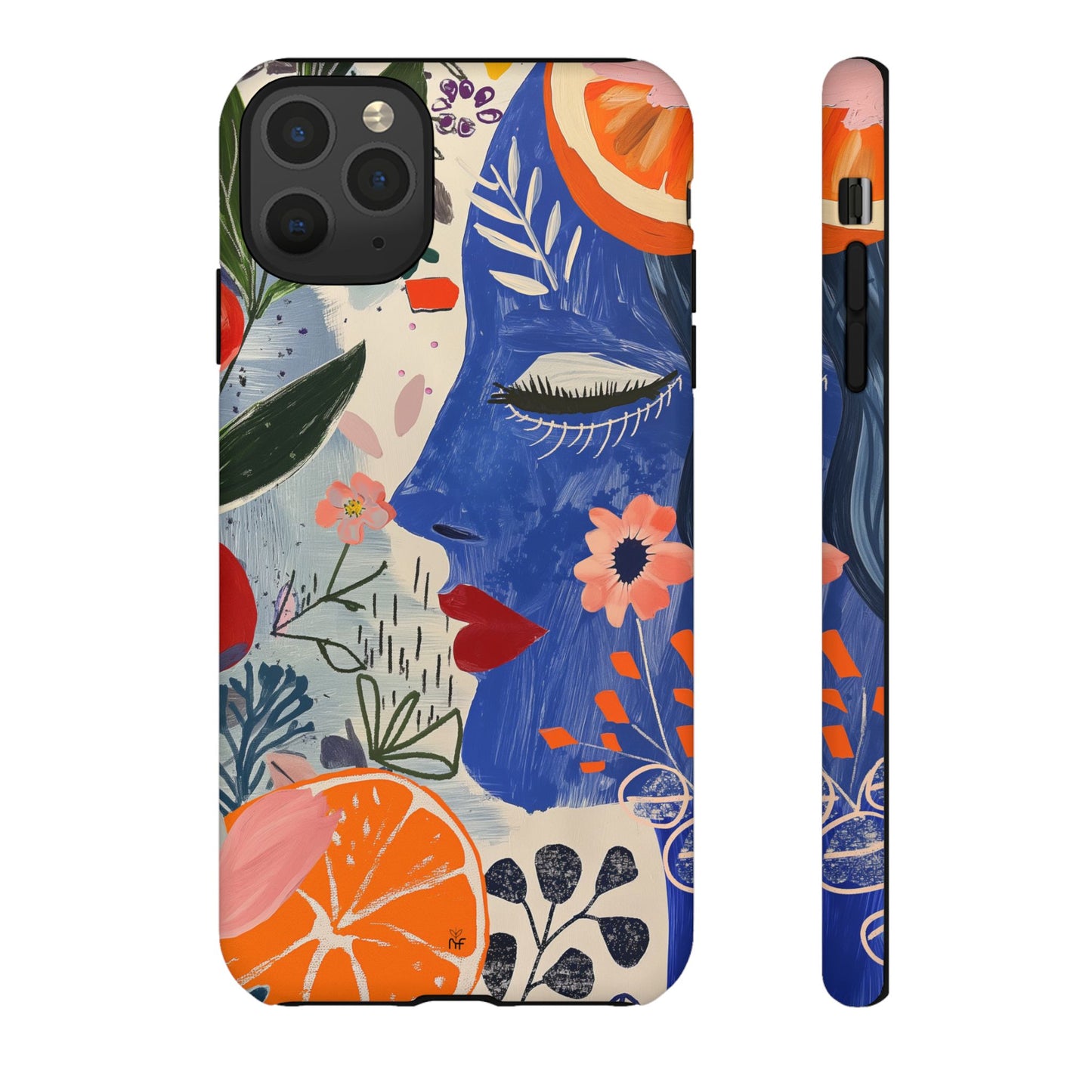 Vibrant Abstract Face & Floral Phone Case – Artistic Design for iPhone, Samsung, Google Pixel
