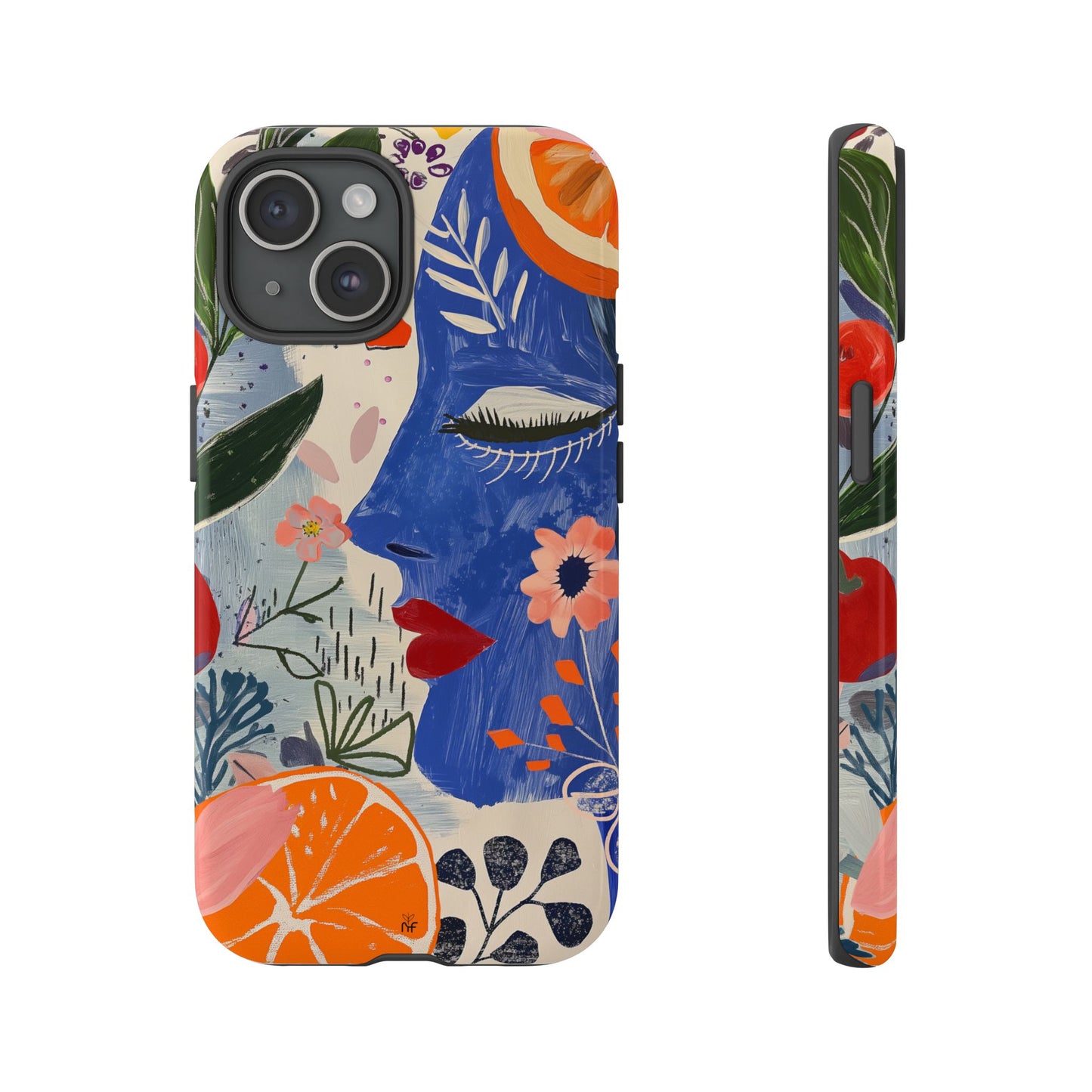 Vibrant Abstract Face & Floral Phone Case – Artistic Design for iPhone, Samsung, Google Pixel