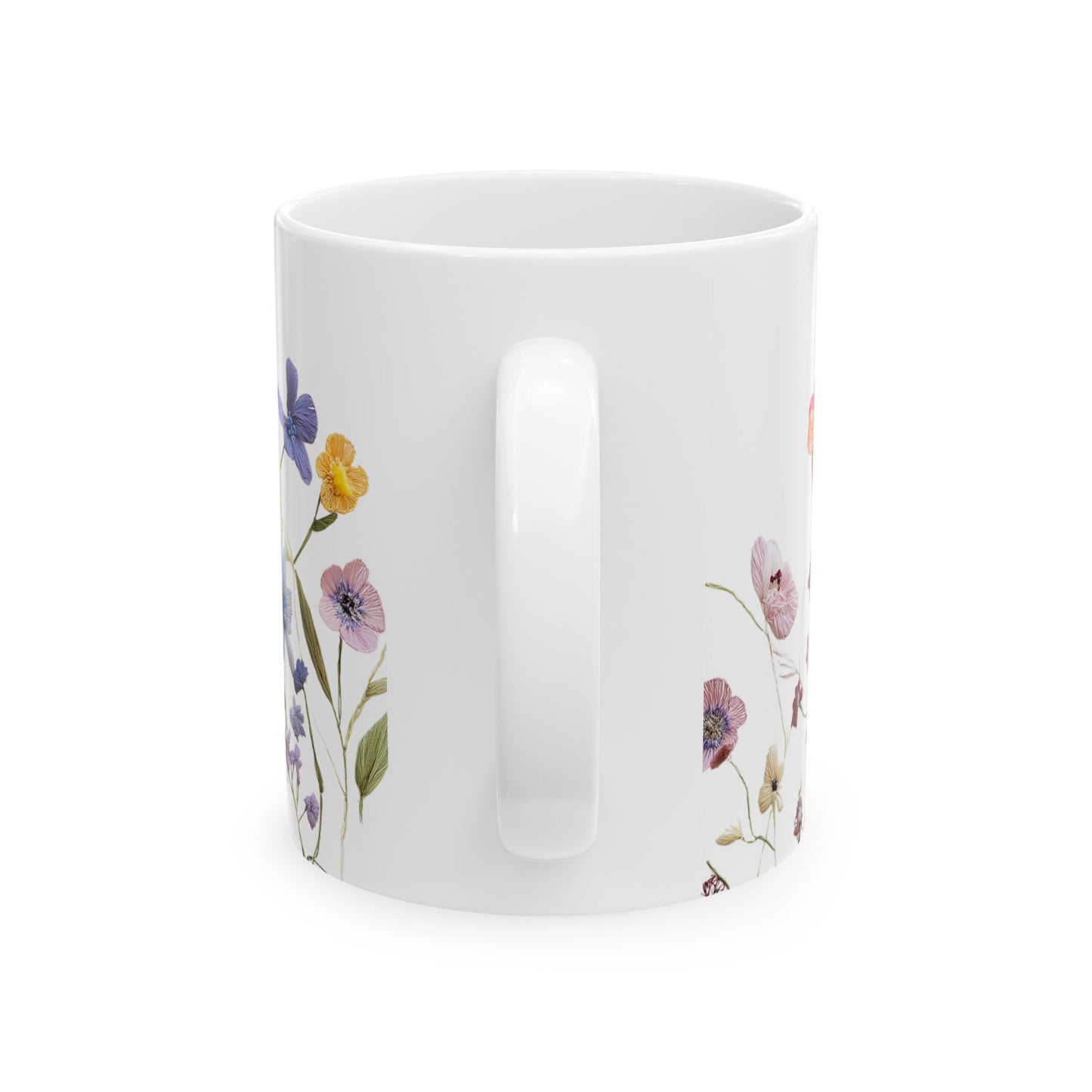 Floral Ceramic Coffee Mug - Elegant Flower Design for Nature Lovers, Gift for Her, Tea Lover's Mug, Home Decor, Mother's Day