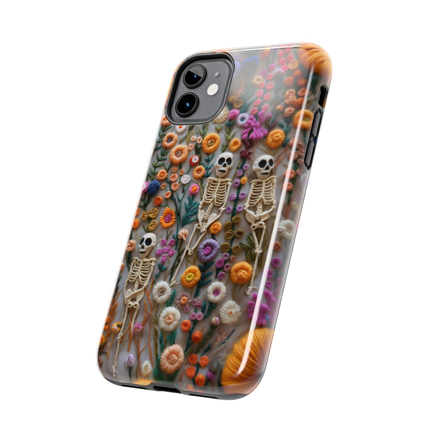 Vintage Skeletons in Floral Bloom Phone Case – Unique Artistic Design for iPhone, Samsung, Tough cases