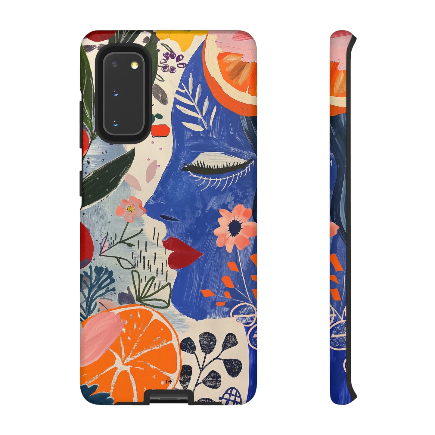 Vibrant Abstract Face & Floral Phone Case – Artistic Design for iPhone, Samsung, Google Pixel