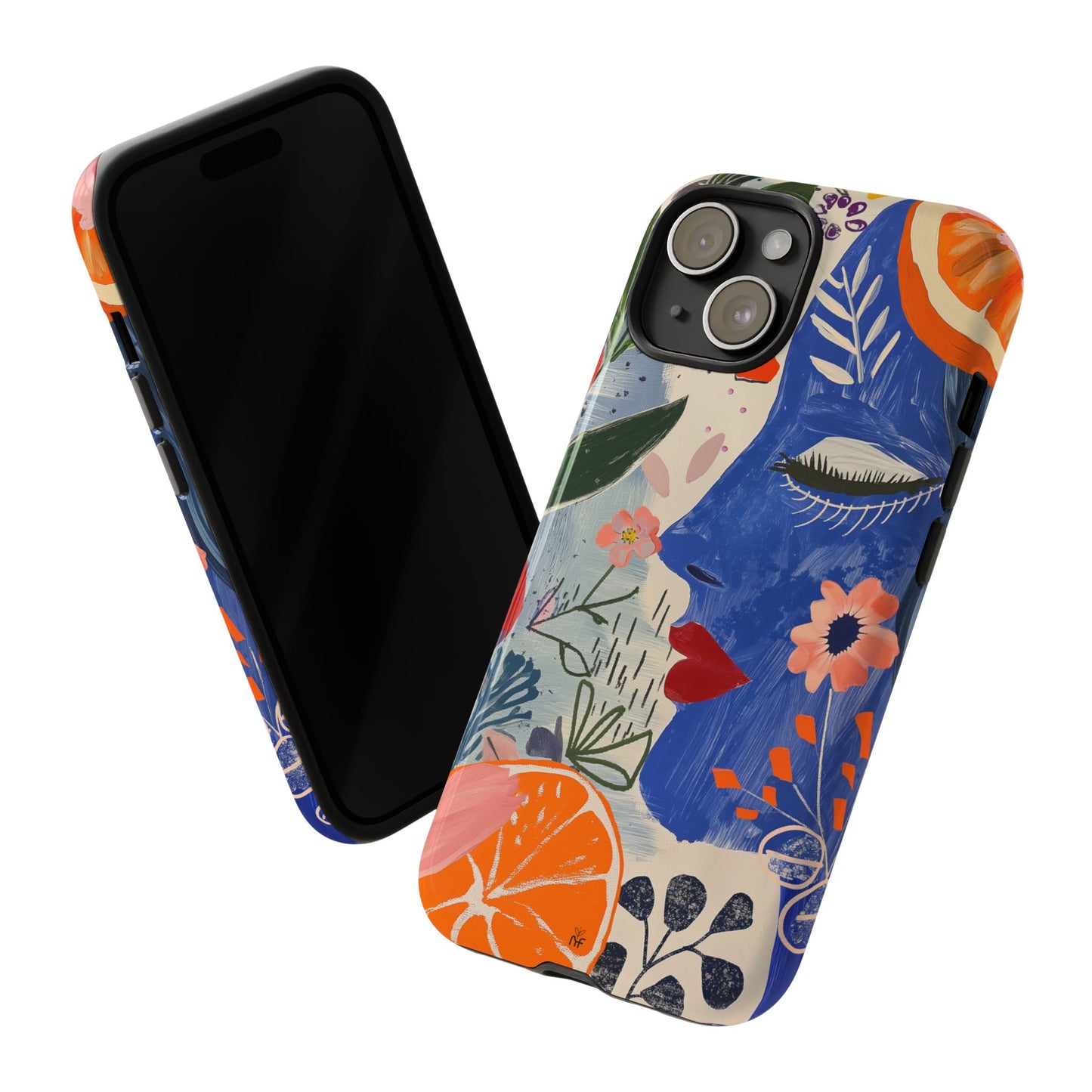 Vibrant Abstract Face & Floral Phone Case – Artistic Design for iPhone, Samsung, Google Pixel